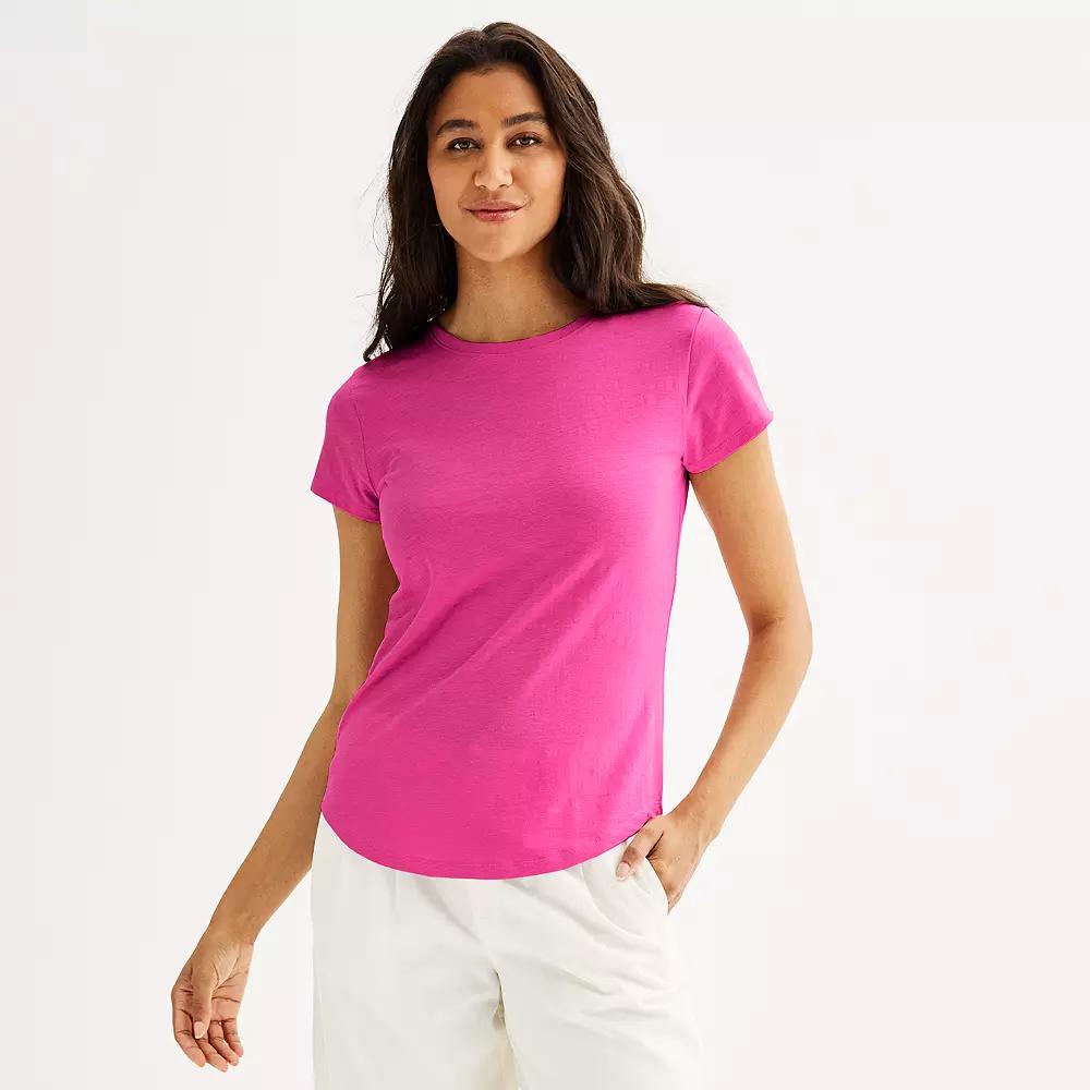 Women's Sonoma Goods For Life® Short-Sleeve Crew Tee, Size: XL, Pink Theme Product Image