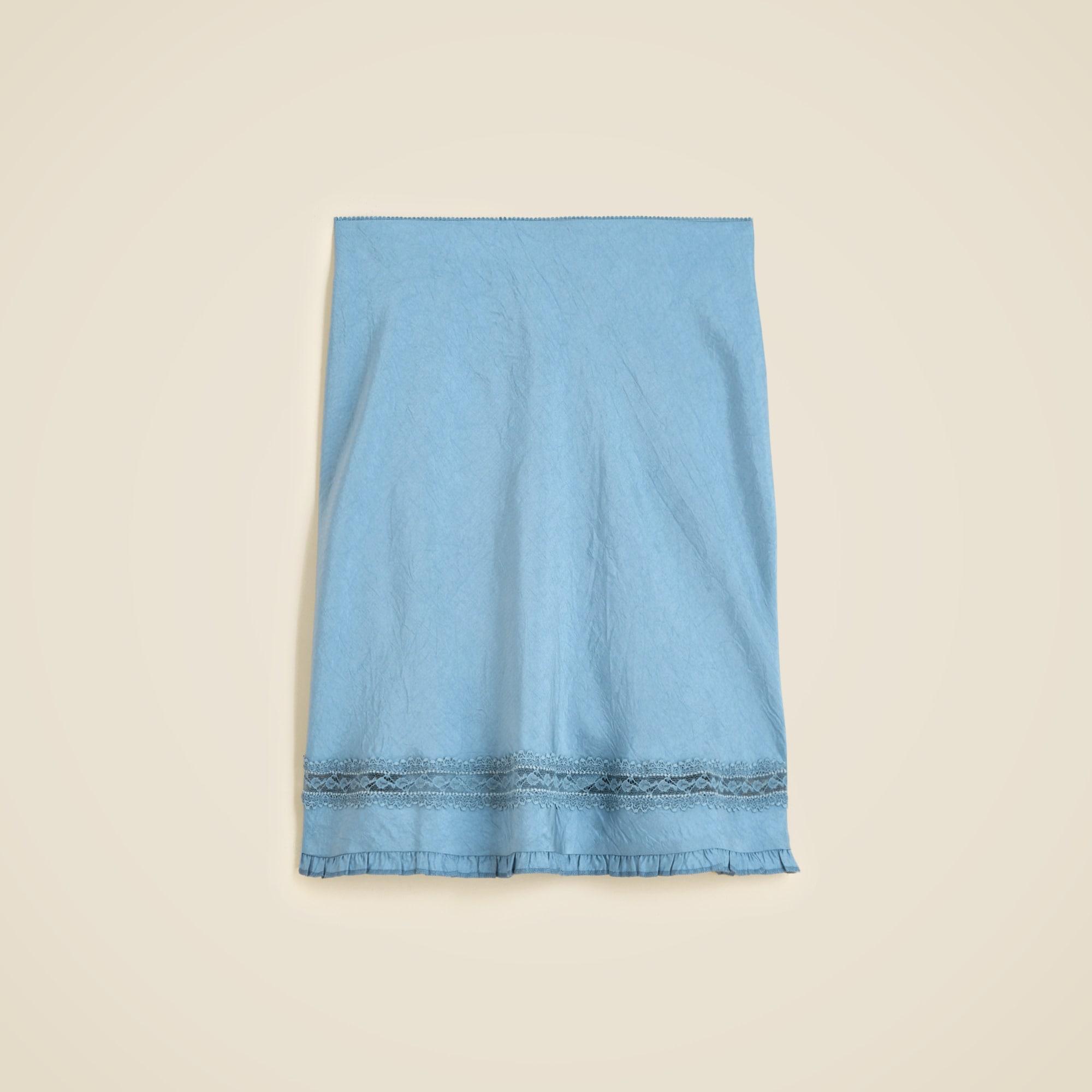 Lace-trim slip skirt in matte textured satin Product Image