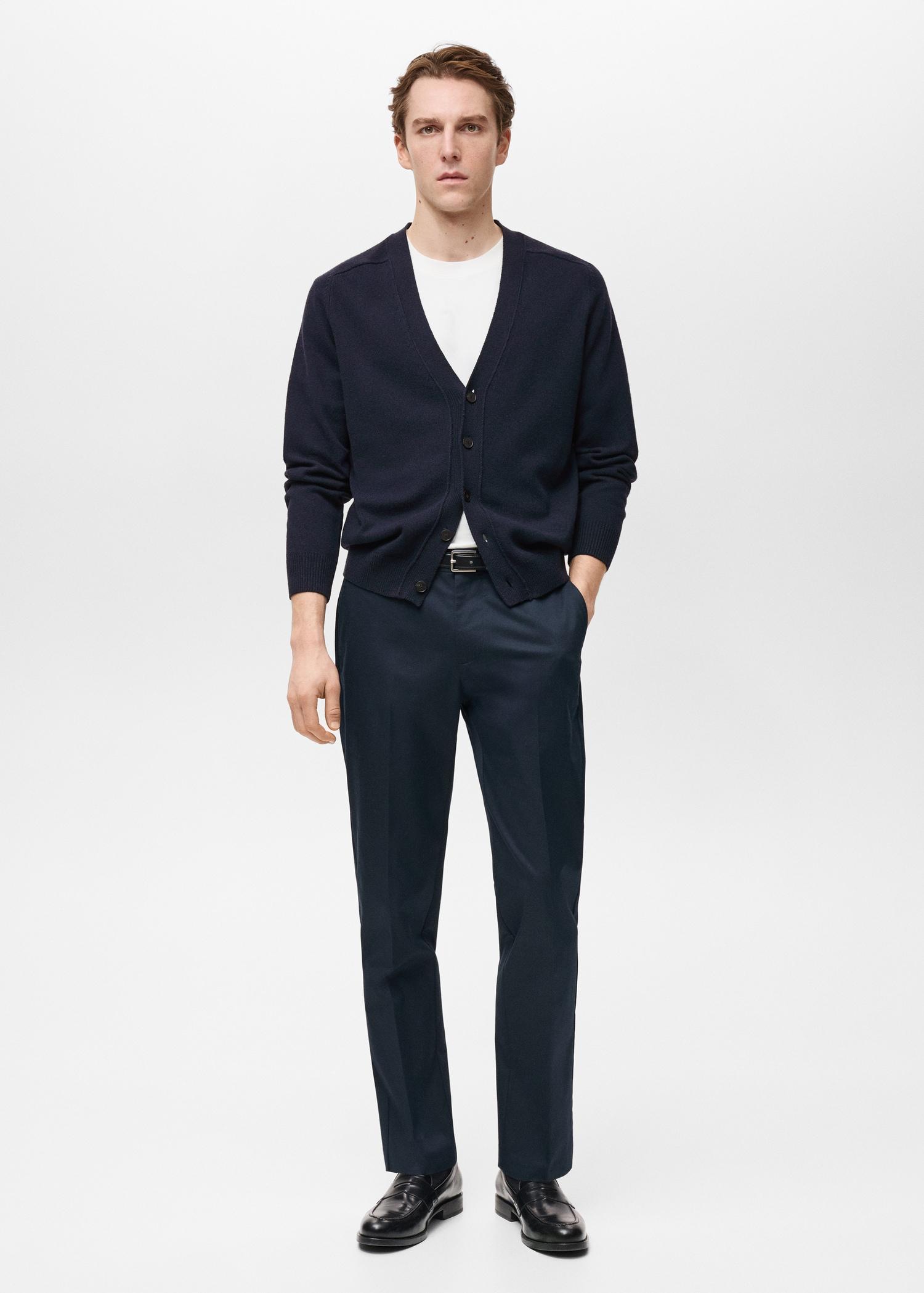 Knitted cotton cardigan with buttons - Men | MANGO USA Product Image