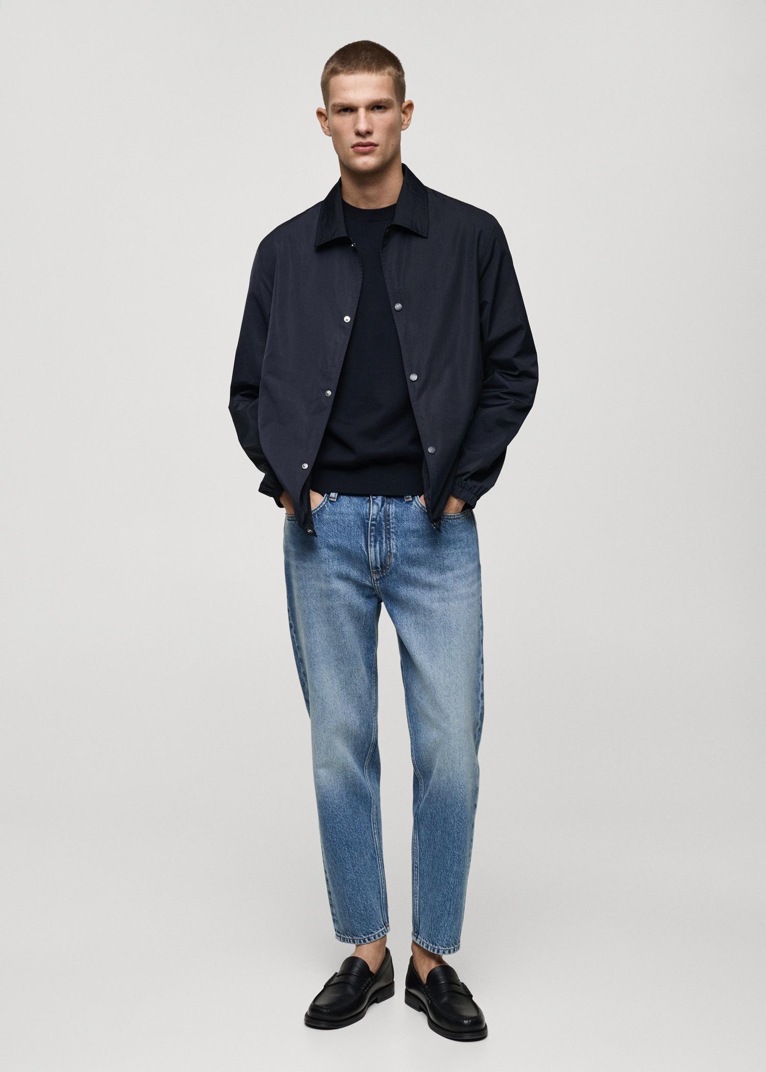 Regular-fit technical fabric jacket - Men | MANGO USA Product Image