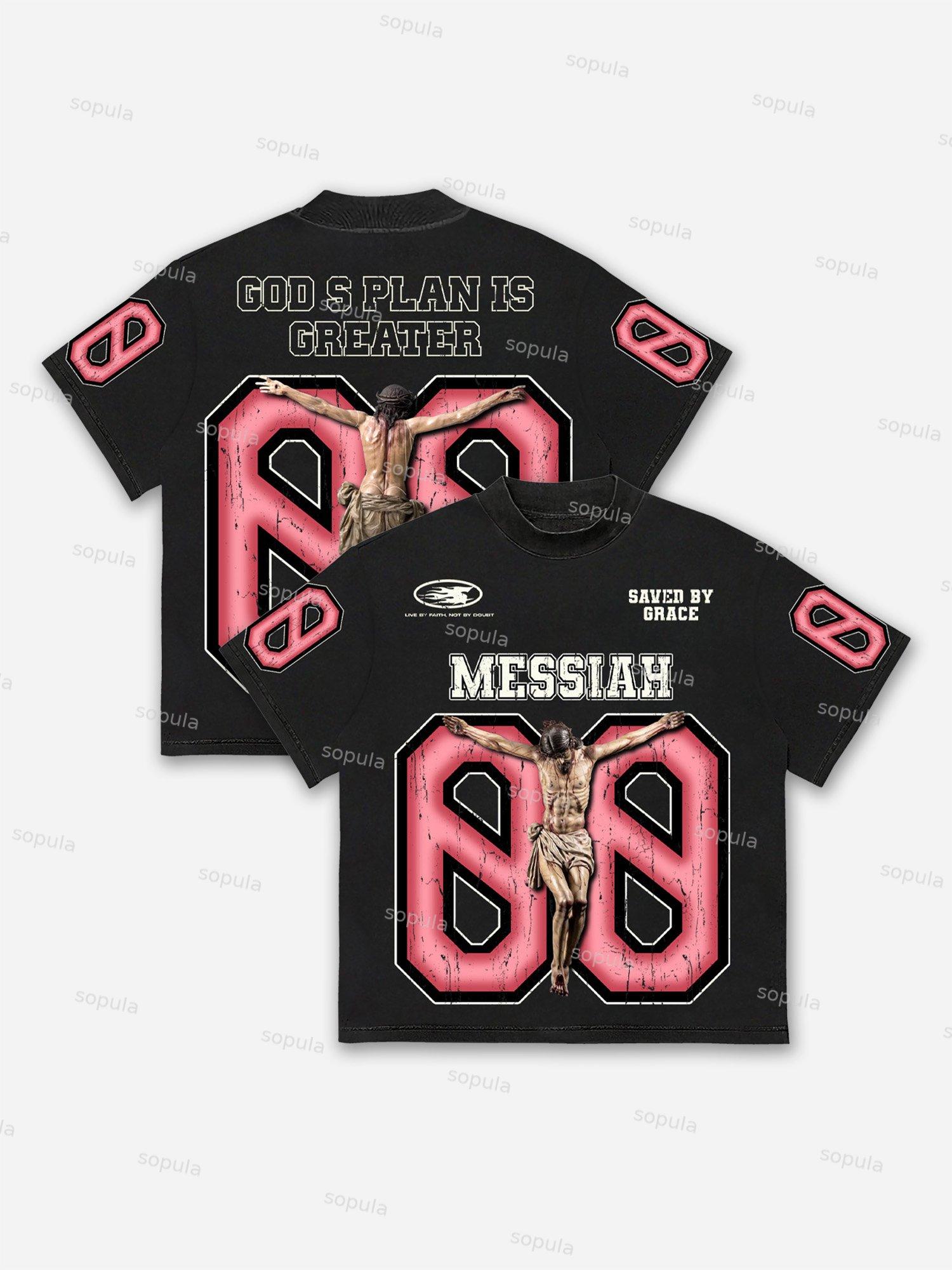 Faith In God Messiah #00 Aged Graphic Cotton T-shirt Product Image