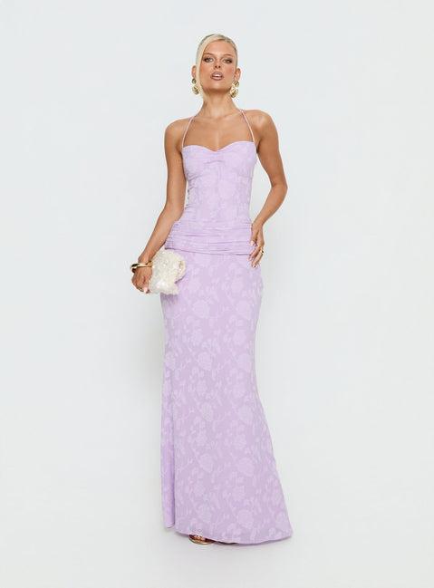 Love From Portofino Corset Maxi Dress Lilac Product Image