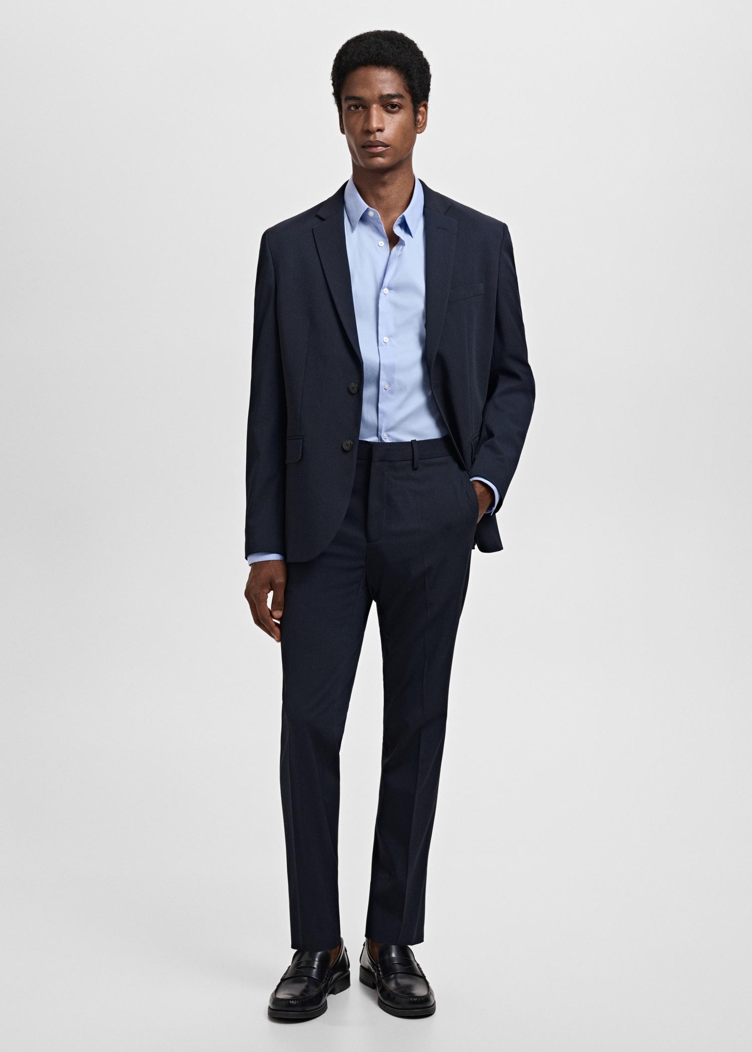 Slim fit cotton suit shirt - Men | MANGO USA Product Image