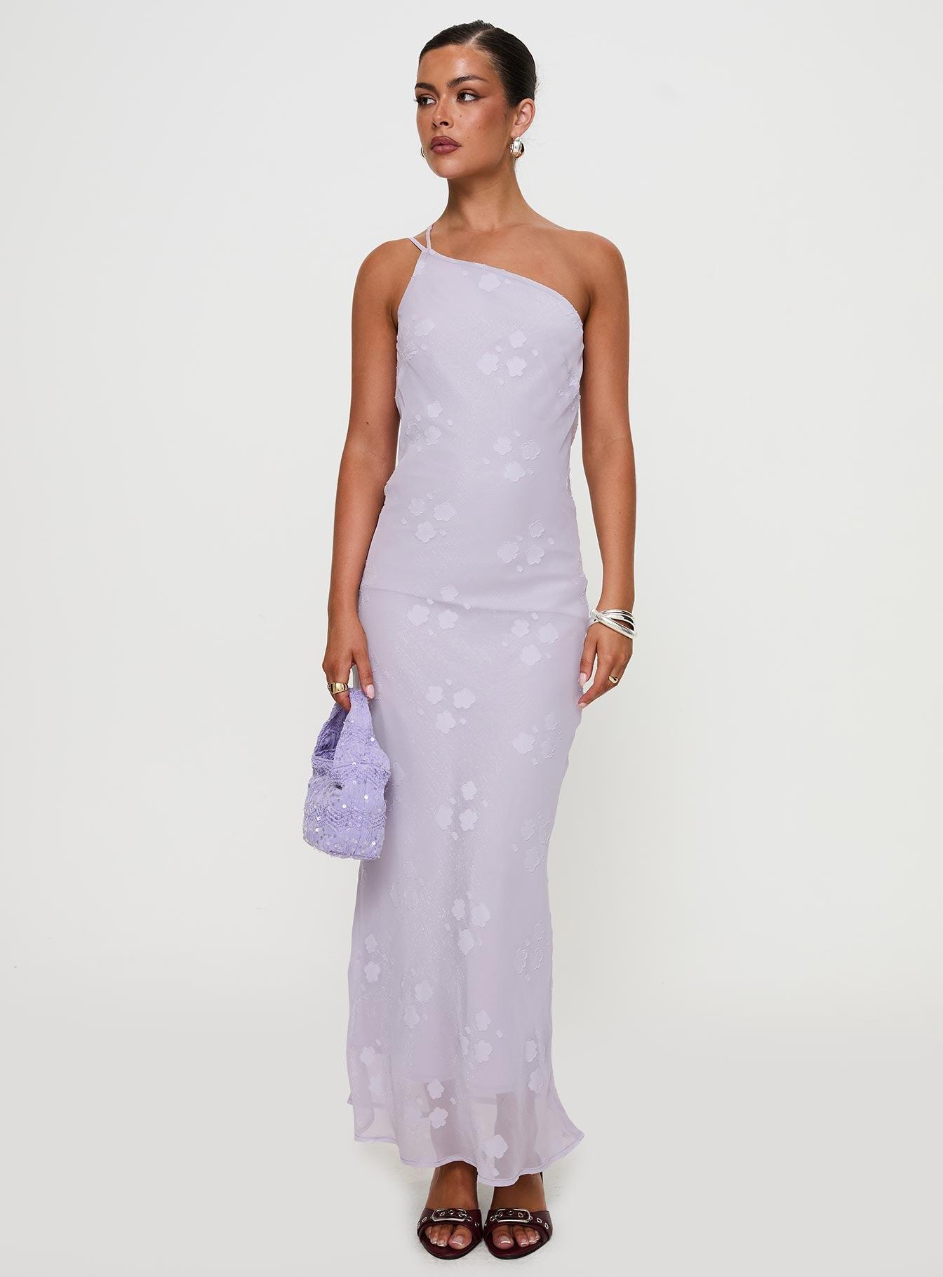 Jazmira One Shoulder Maxi Dress Lilac Product Image