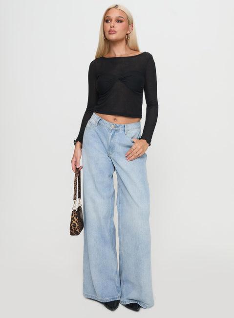 November Long Sleeve Top Black Product Image