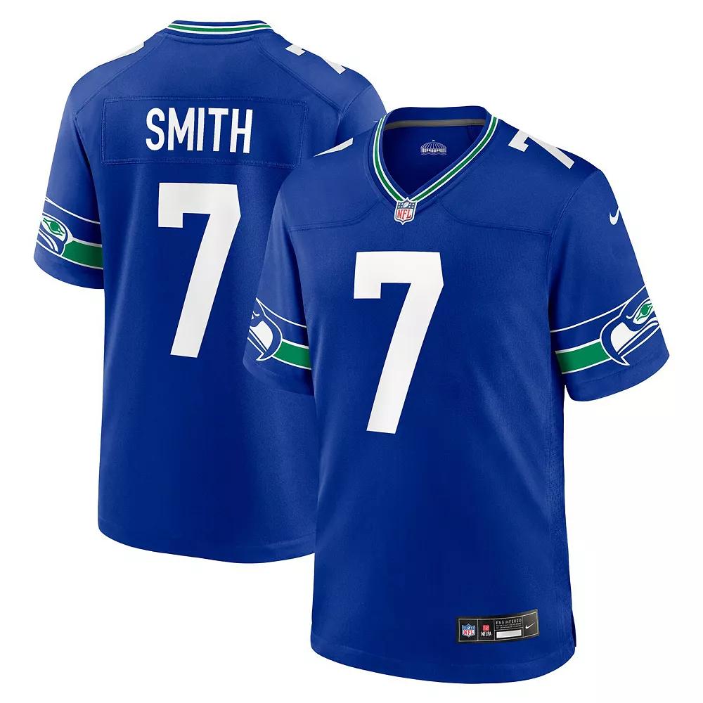 Men's Nike Geno Smith Royal Seattle Seahawks Throwback Player Game Jersey, Size: 3XL, Blue Product Image