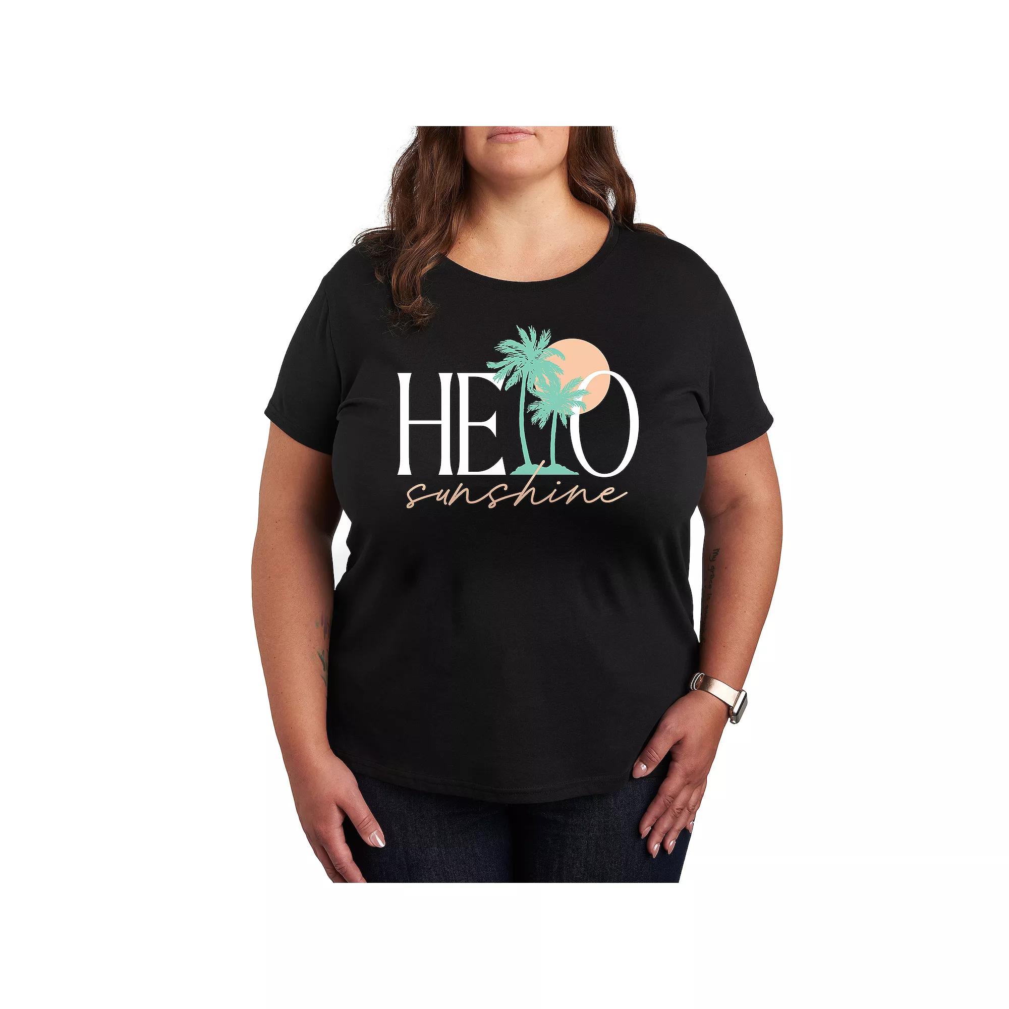Plus Hello Sunshine Palms Graphic Tee, Women's,  Product Image