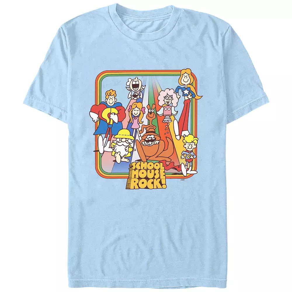 Men's Schoolhouse Rock! Rainbow Road Walk Graphic Tee, Size: Medium, Light Blue Product Image