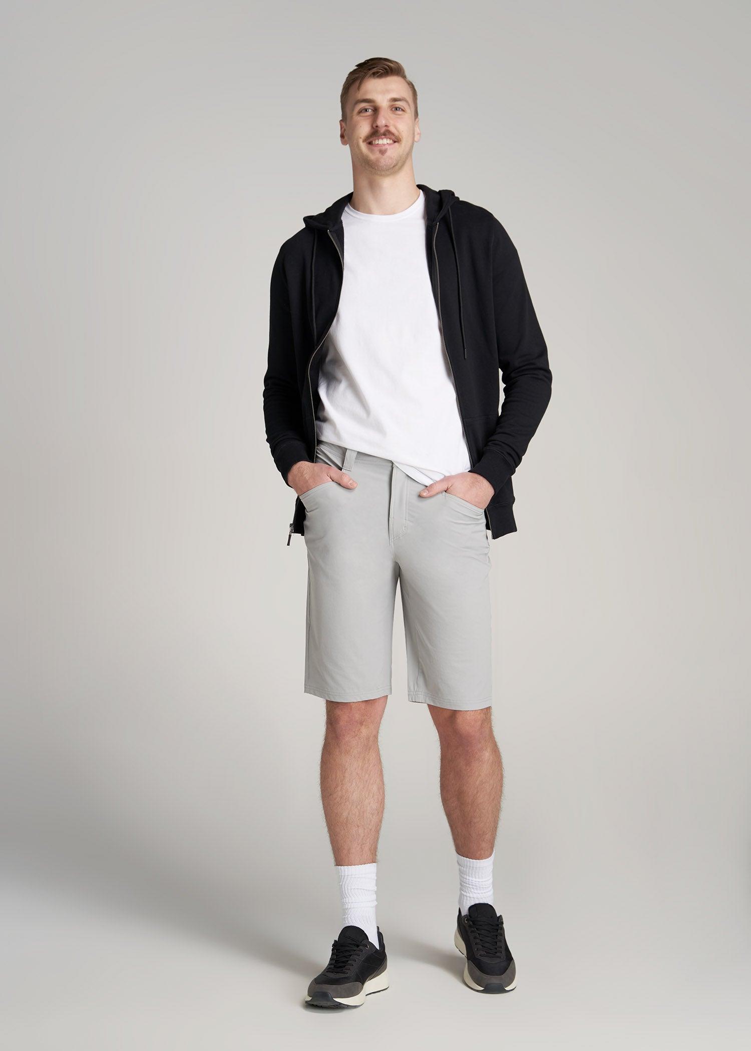 Hiking Shorts for Tall Men in Light Grey Male Product Image