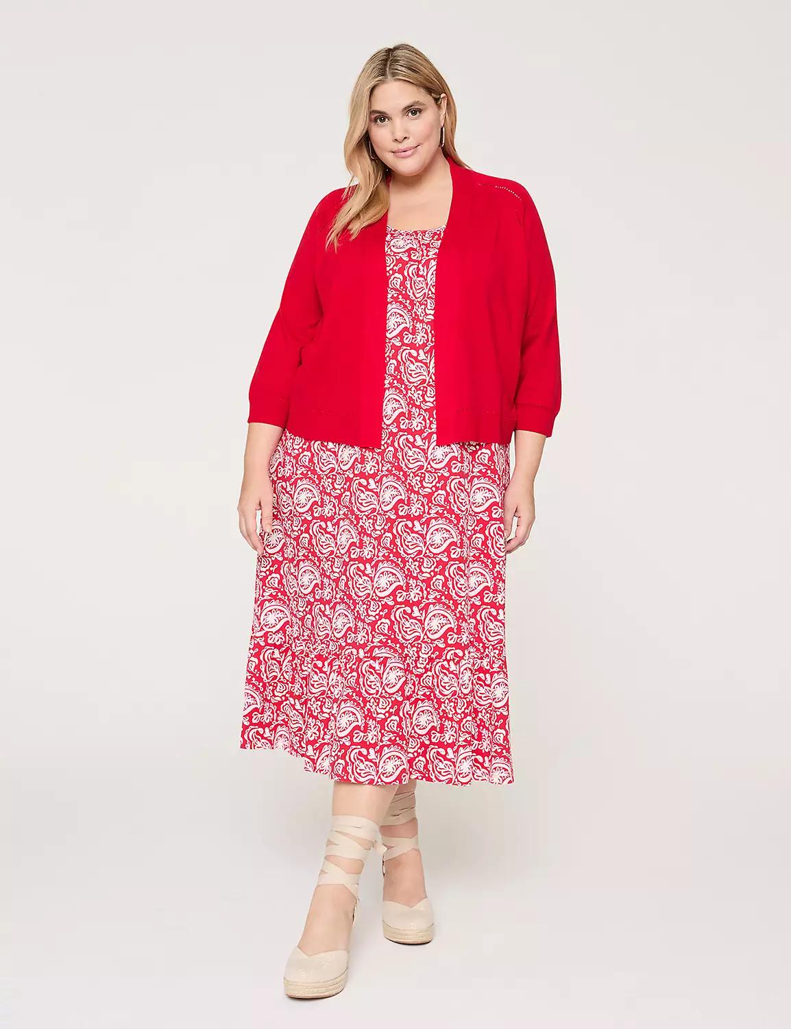 3/4-Sleeve Open-Front Shrug Product Image