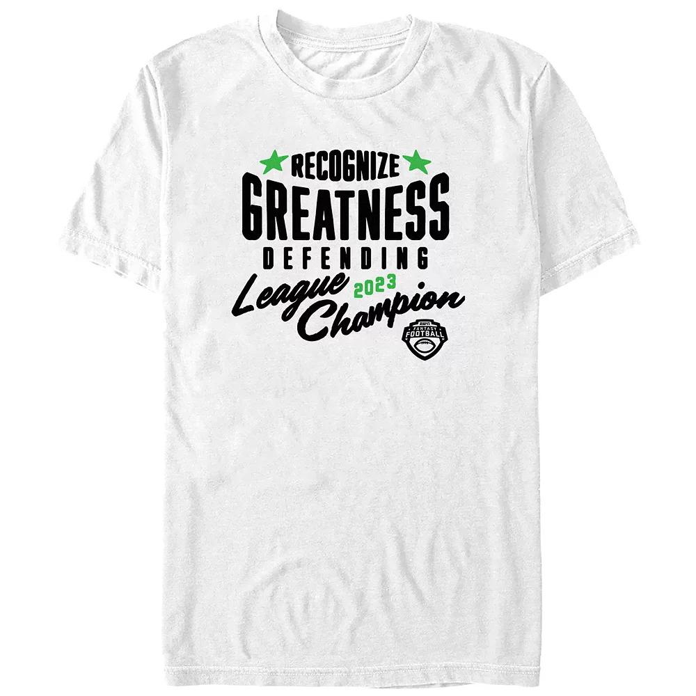 Men's ESPN Fantasy Football Defending League Champion Graphic Tee, Size: Large, White Product Image