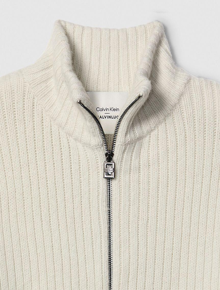 Ribbed Zip Sweater Product Image