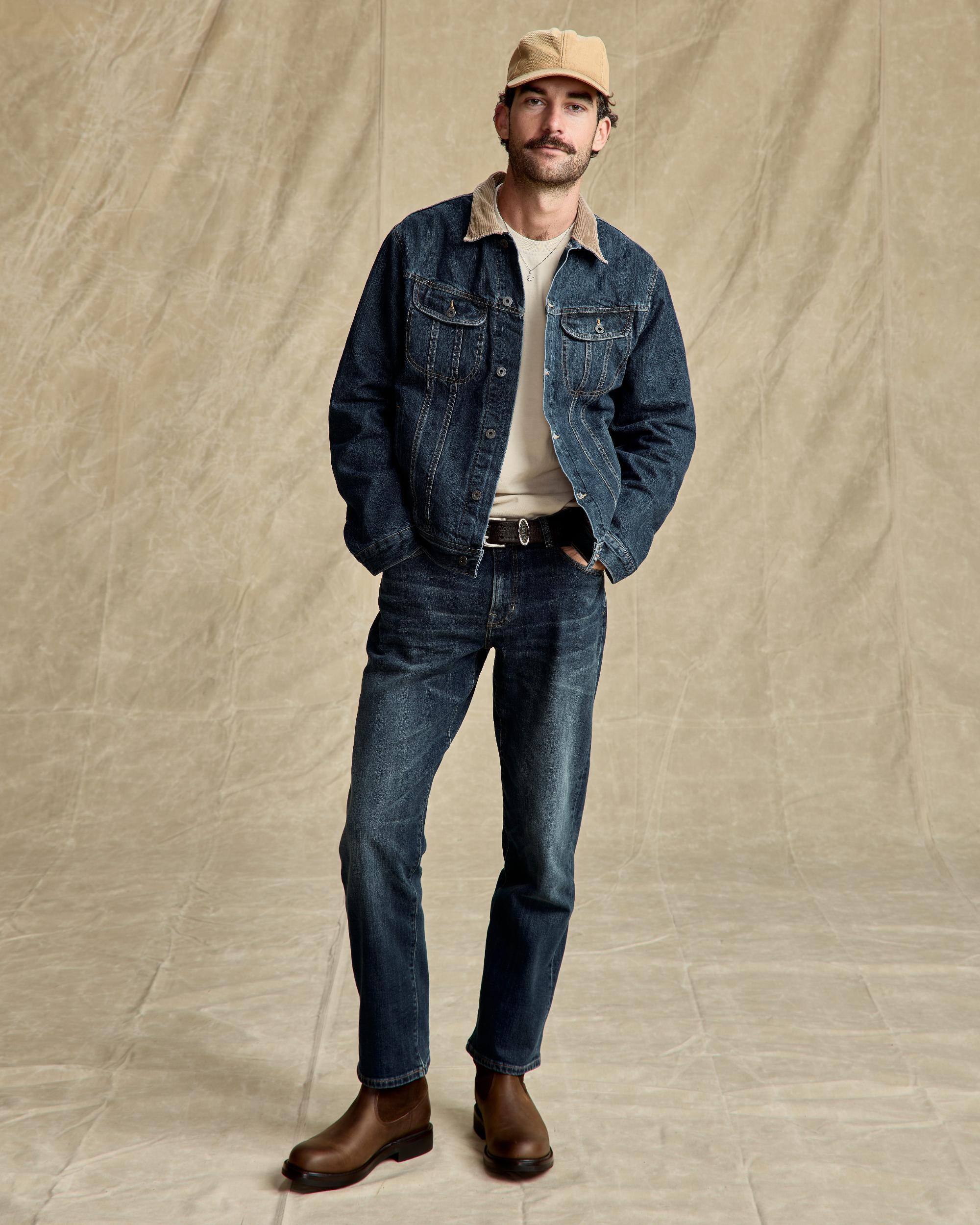 Flannel-Lined Denim Trucker Jacket Product Image