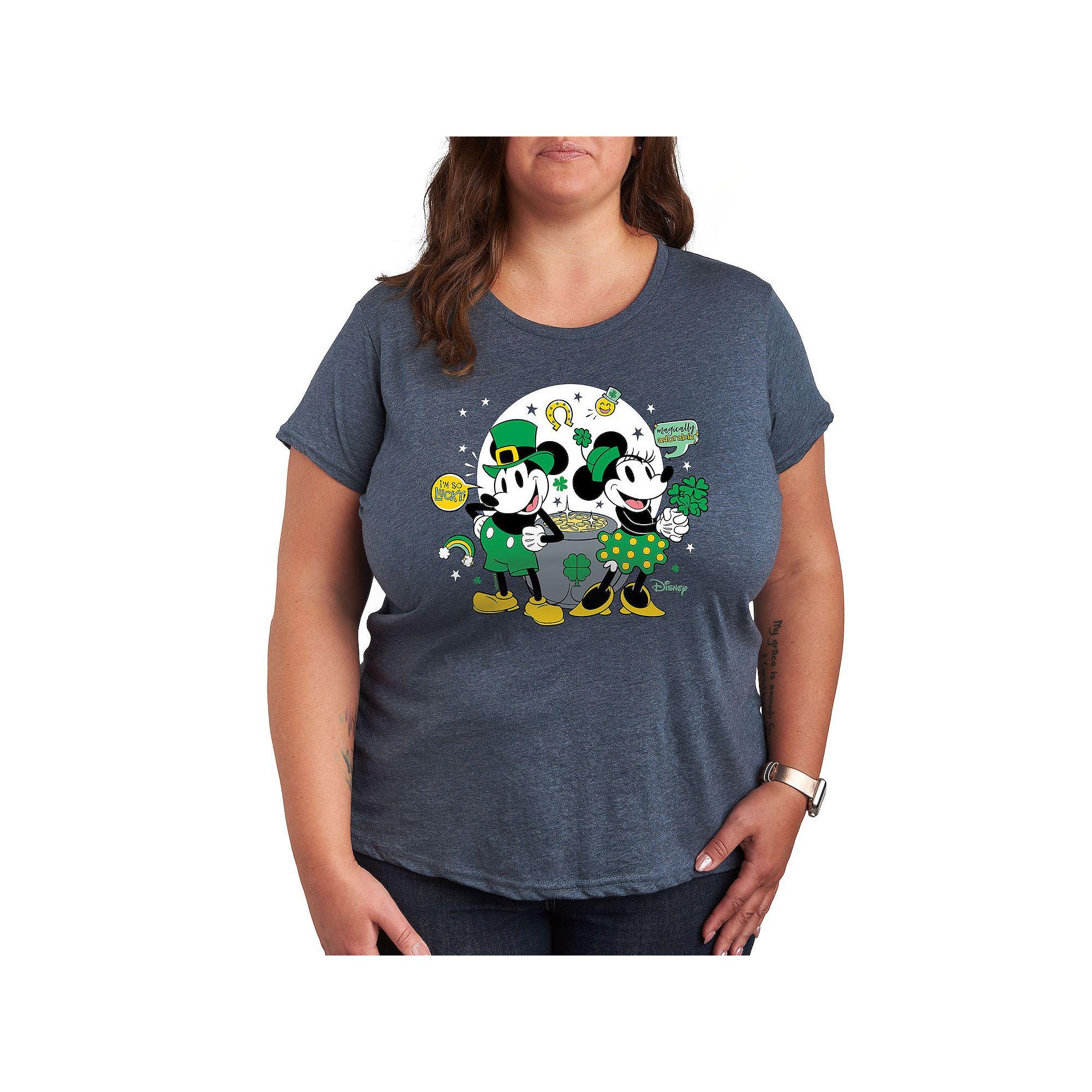 Disney's Mickey & Minnie Mouse Plus Pot Of Gold Graphic Tee, Women's,  Product Image