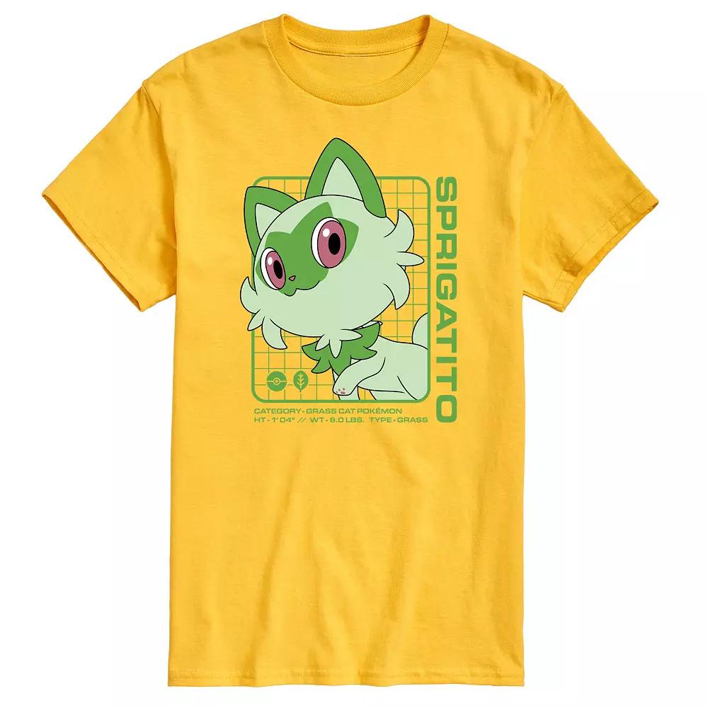 Men's Pokemon Sprigatito Stats Graphic Tee,  Product Image