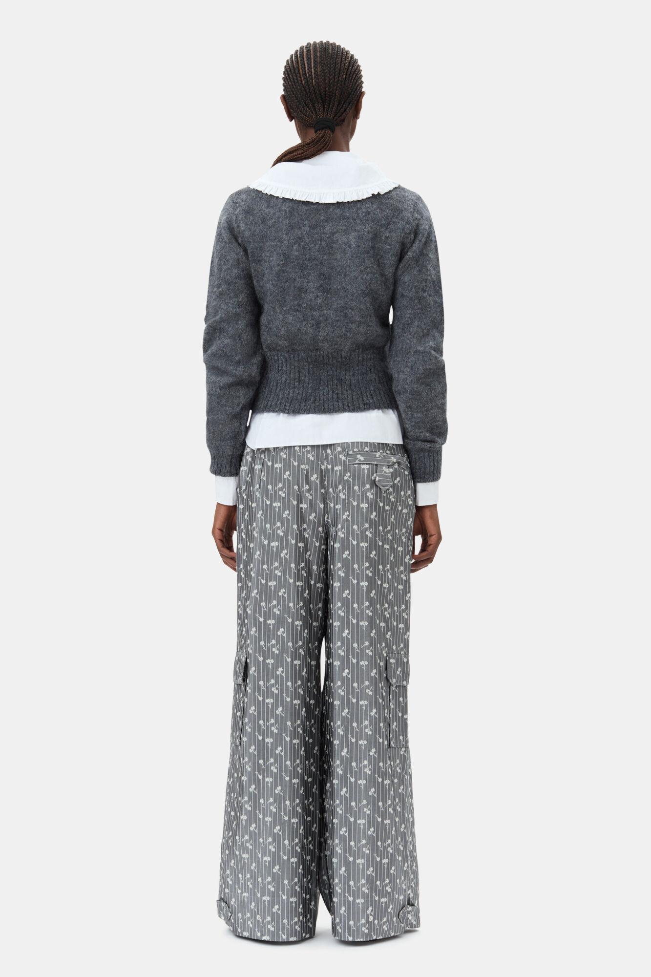 Grey Jacquard Cargo Pants Product Image