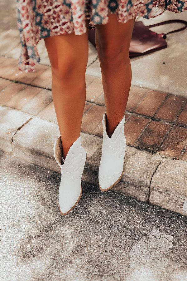 The Coop Faux Leather Cowboy Boot In White Product Image