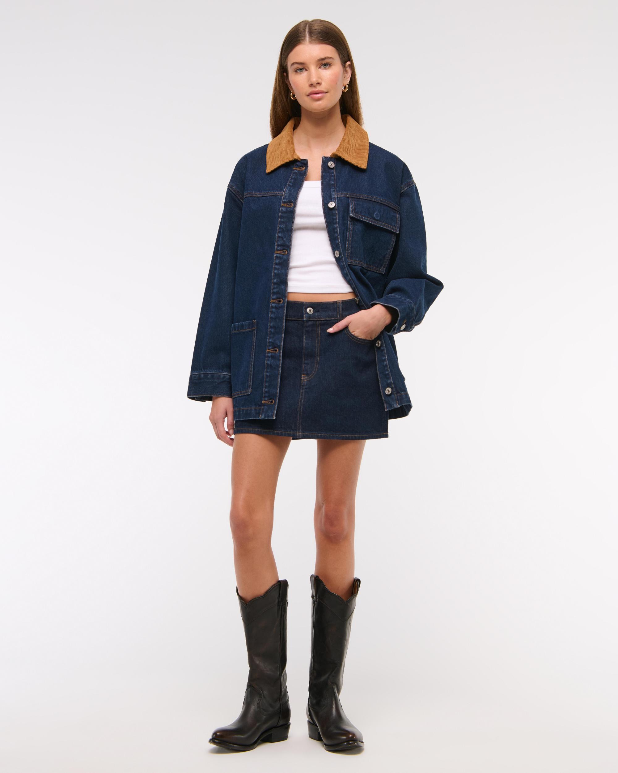 Mid Rise Denim Mini Skirt Product Image