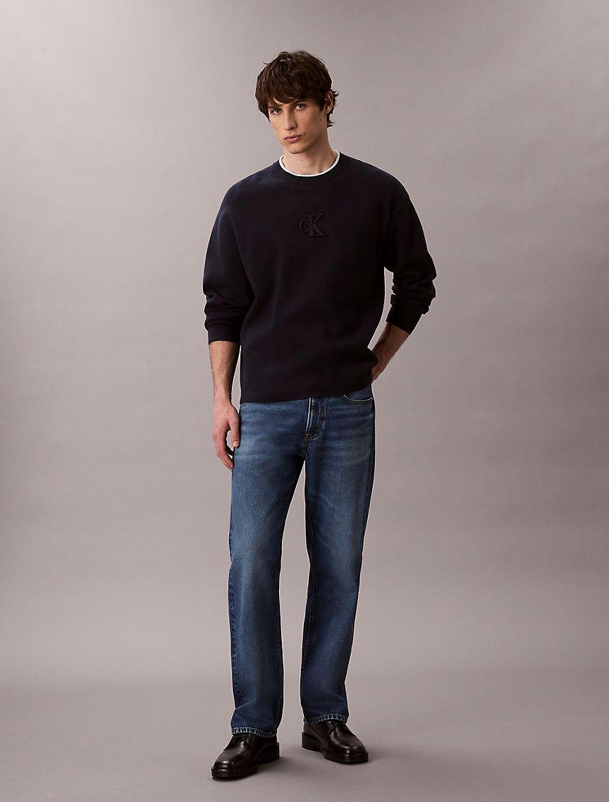 Relaxed Fit Standard Logo Terry Crewneck Sweatshirt Product Image