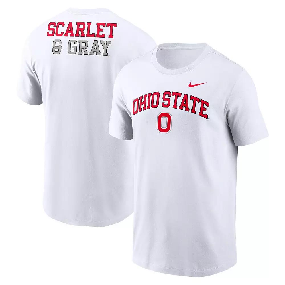 Men's Nike White Ohio State Buckeyes Blitz 2-Hit T-Shirt, Size: Large Product Image