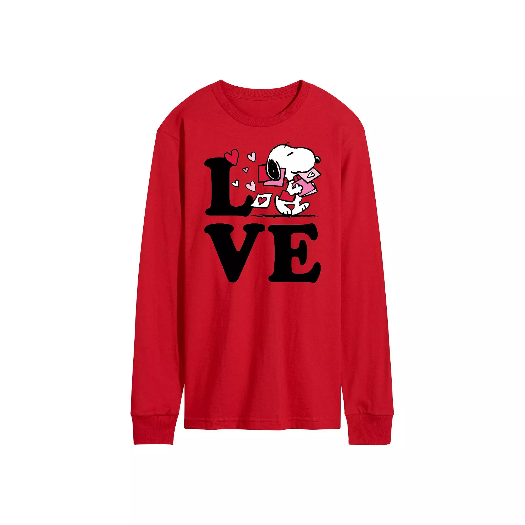 Men's Peanuts Love Snoopy Long Sleeve Tee,  Product Image