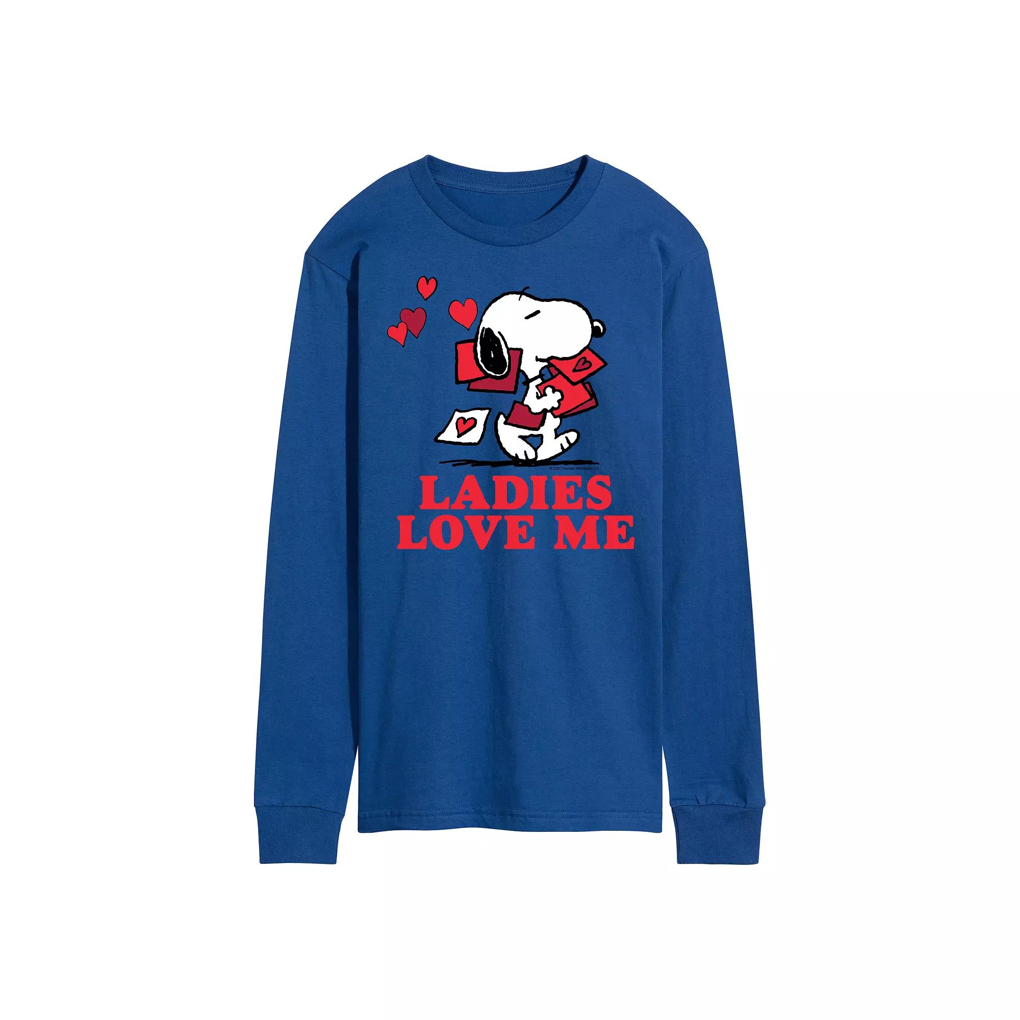Men's Peanuts Ladies Love Me Long Sleeve Tee,  Product Image
