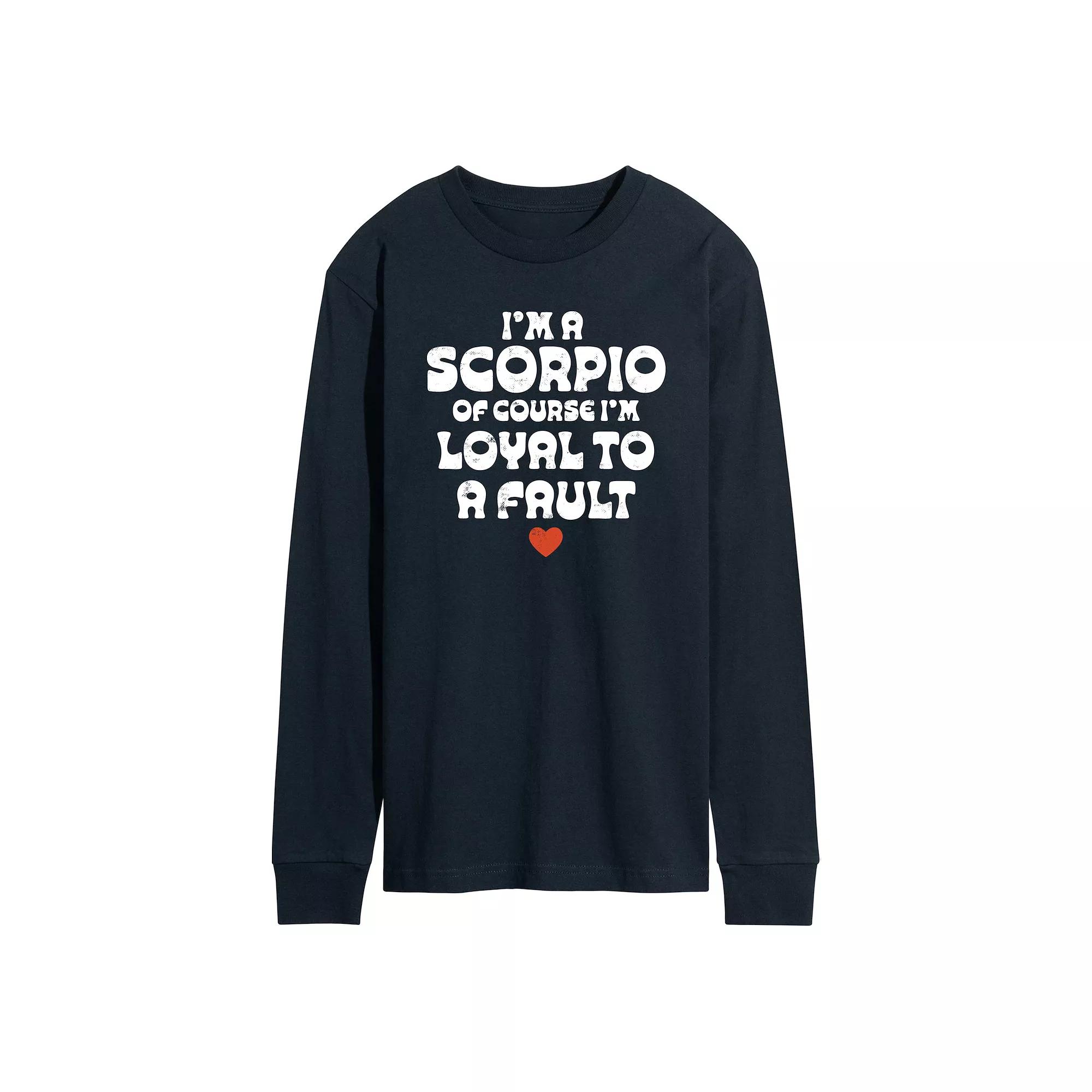 Men's I'm A Scorpio Loyal To A Fault Long Sleeve Graphic Tee,  Product Image