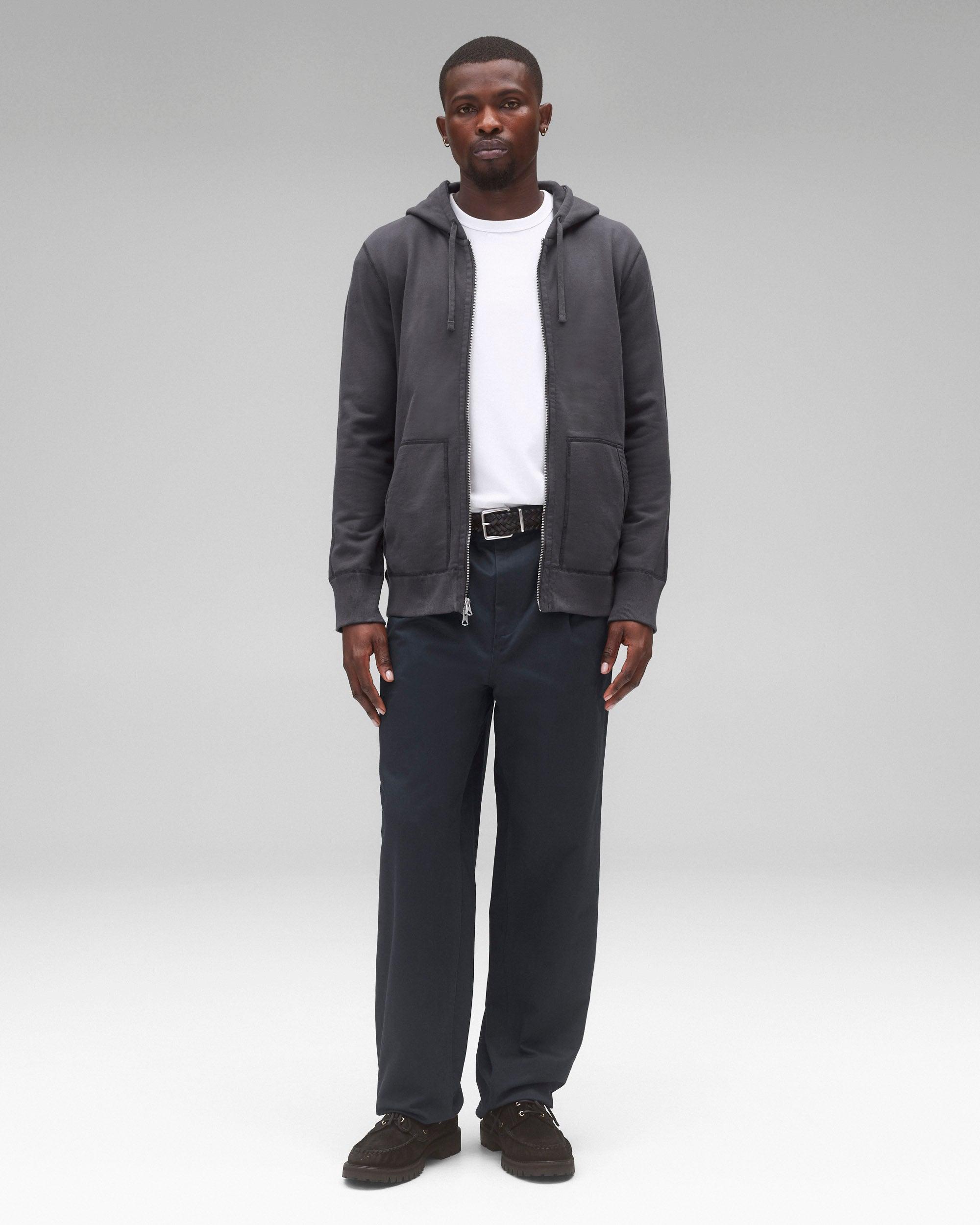 Midweight Terry Slim Zip Hoodie Male Product Image