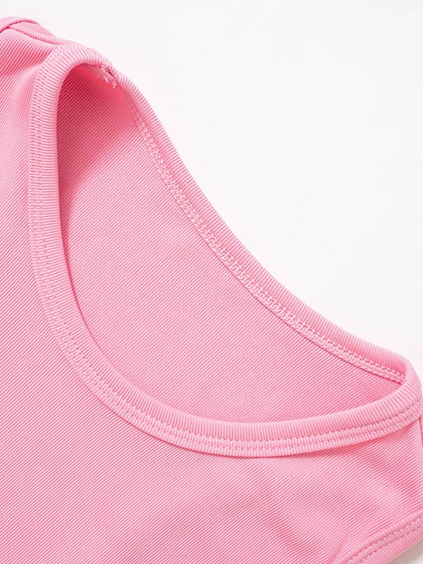 Letter Rhinestone Print Crop Tank Top Product Image