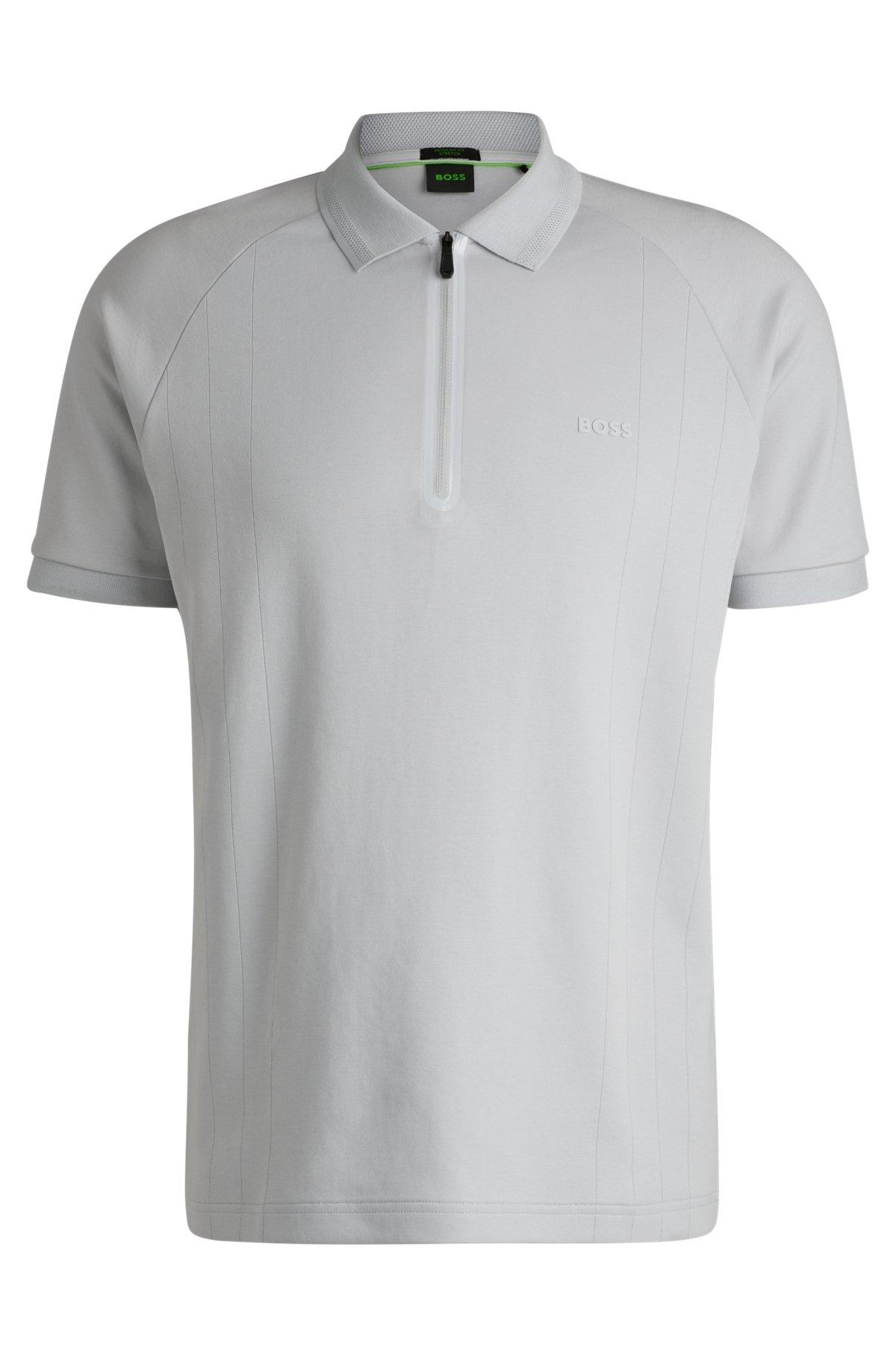  polo shirt in drop-needle stretch fabric Product Image