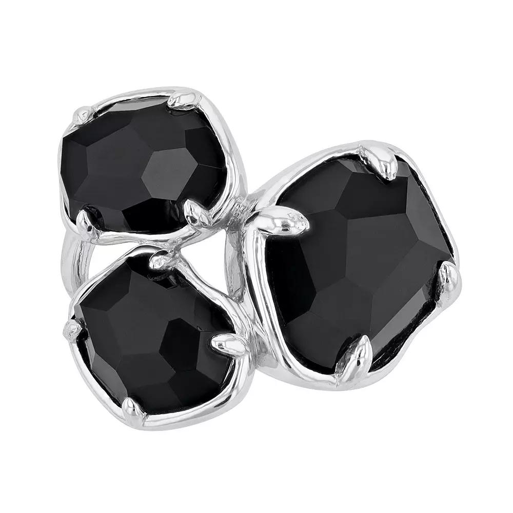 SIRI USA by TJM Sterling Silver Black Onyx 3-Stone Ring, Women's, Size: 7 Product Image