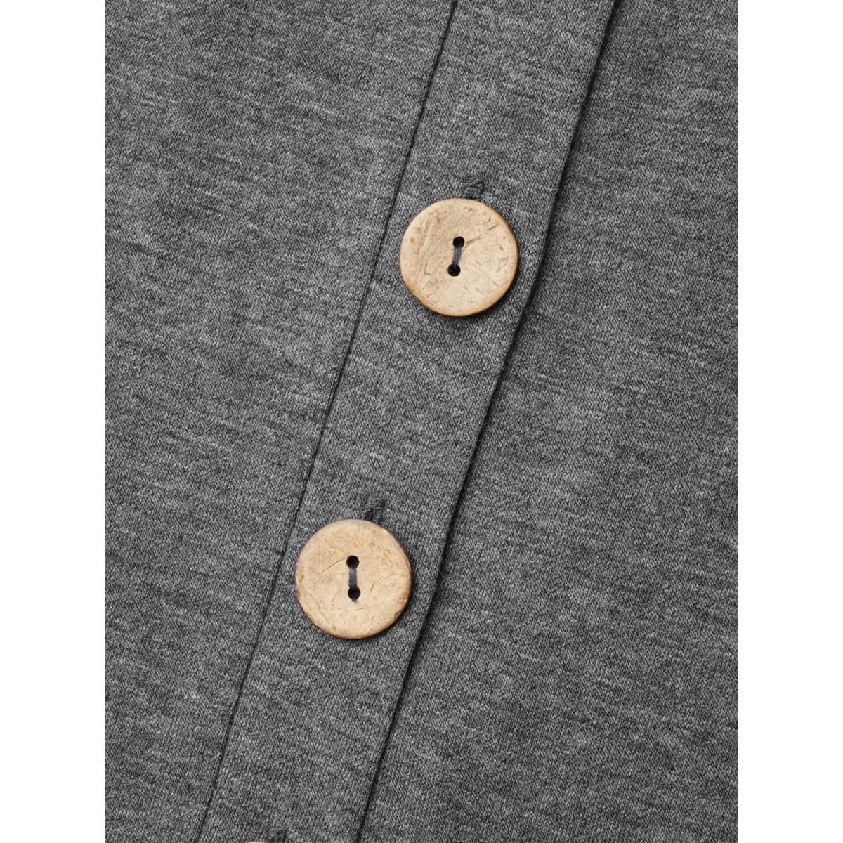 Plus Size DimGray Button-Front Lightweight Wide-Leg Jumpsuit Women Casual Sleeveless V-neck Casual Loose Jumpsuits BloomChic 26/4X Product Image