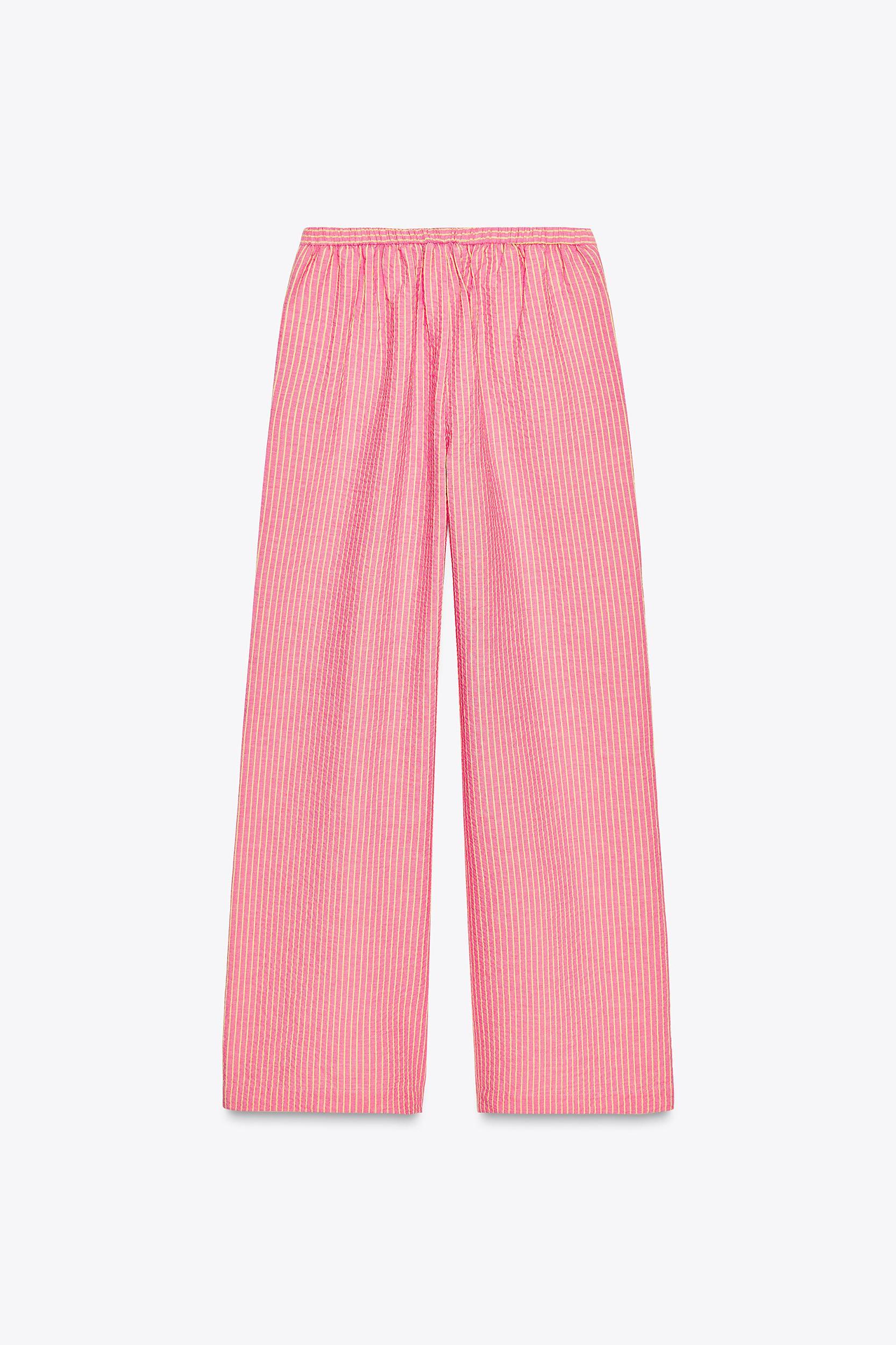 STRIPED WIDE LEG PANTS Product Image