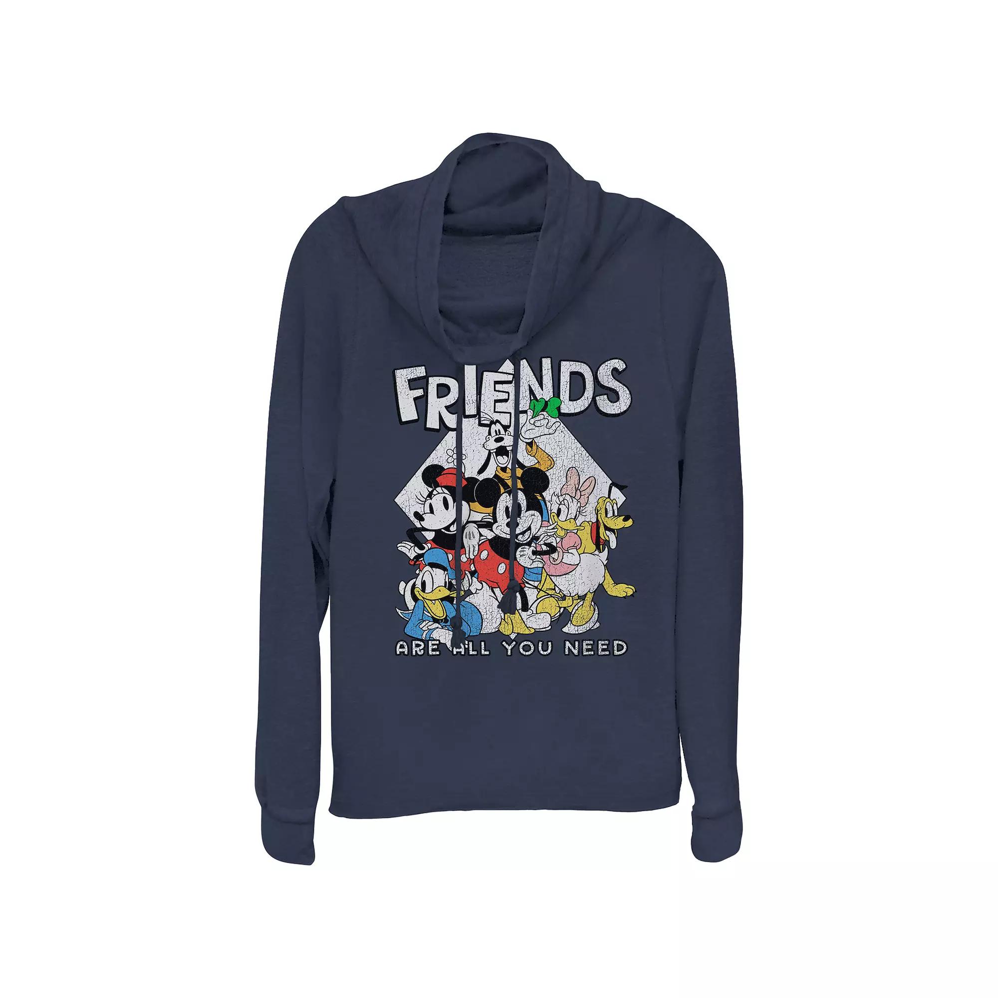 Disney's Mickey Mouse And Friends Are All You Need Women's Cowlneck Graphic Lightweight Long Sleeve, Girl's,  Product Image