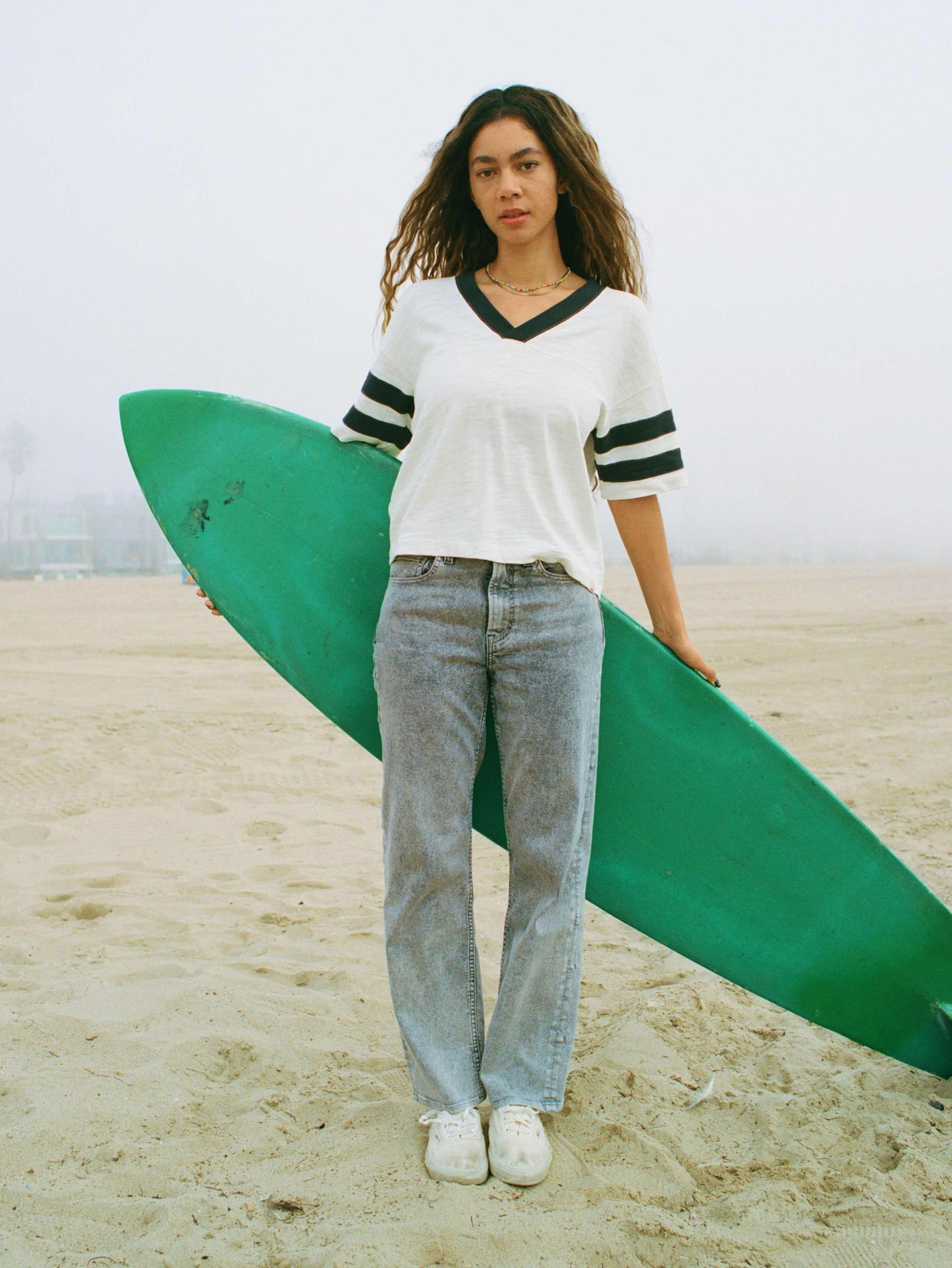 Slim Straight Sunwashed Denim - Washed Black Female Product Image