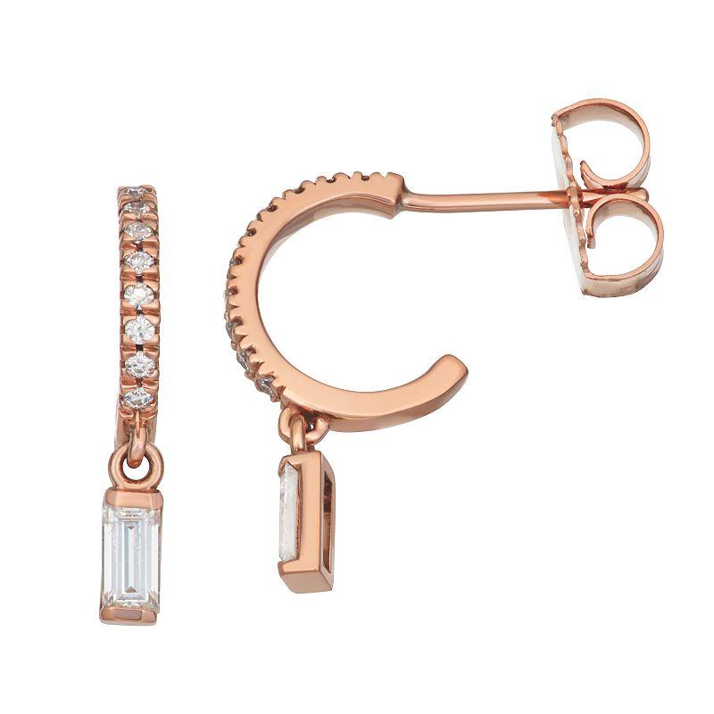 Charles & Colvard 14k Gold 1/3 Carat T.W. Lab-Created Moissanite Hoop Drop Earring, Women's, White Product Image