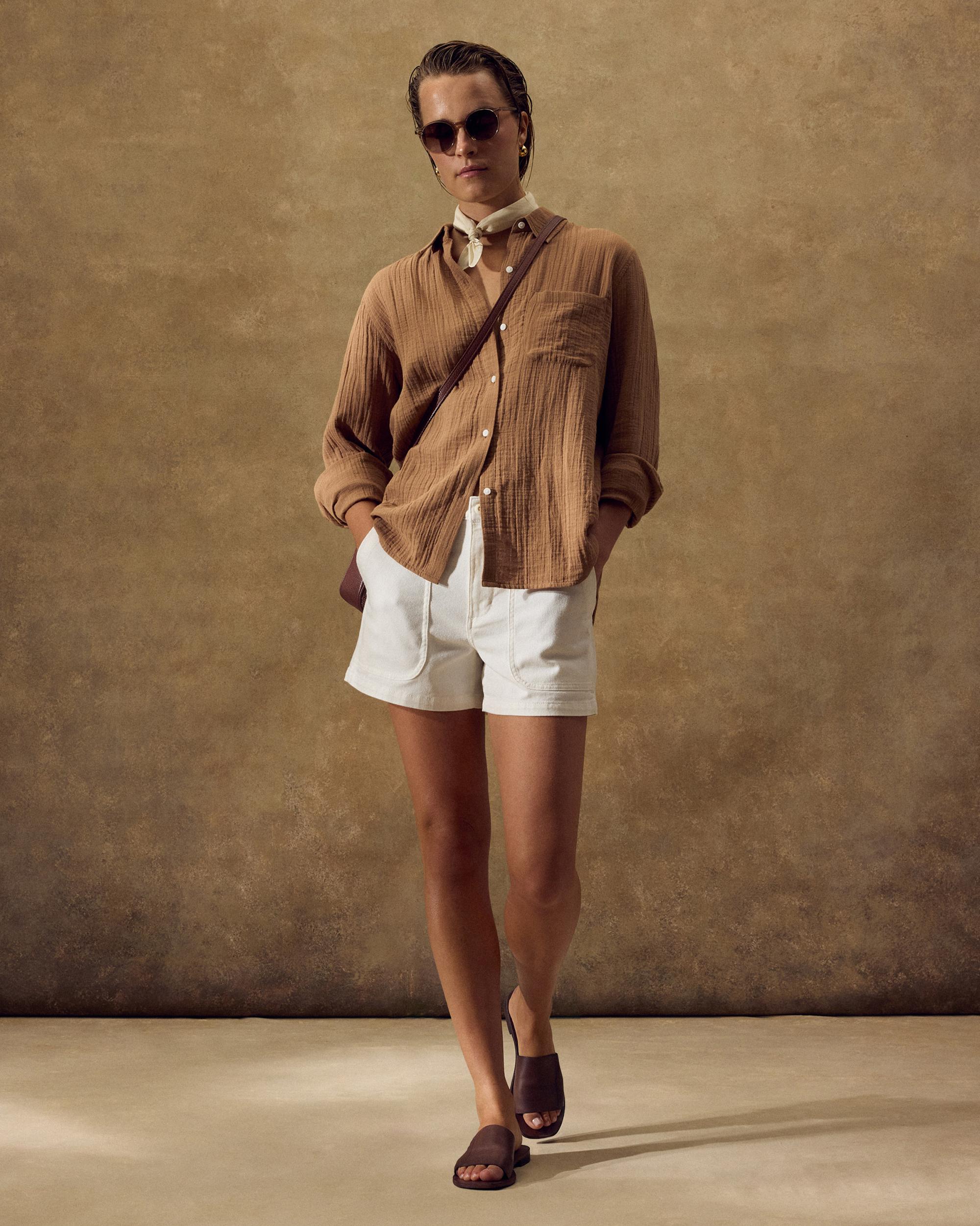 Quince | Women's Organic Stretch Cotton Twill Utility Shorts Organic Cotton Product Image