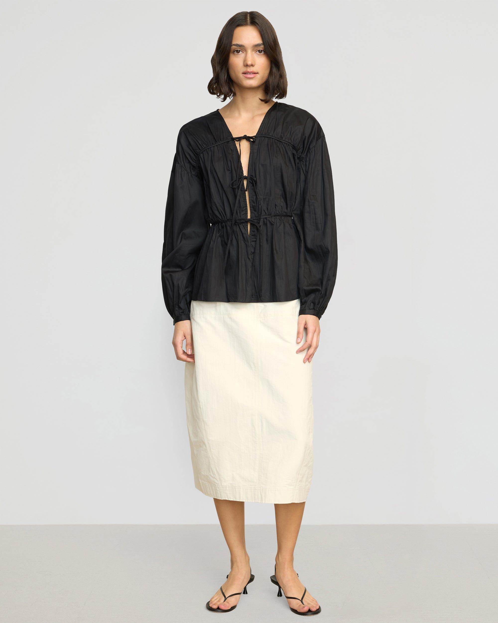 Jarmaine Back-Slit Barrel Skirt Product Image