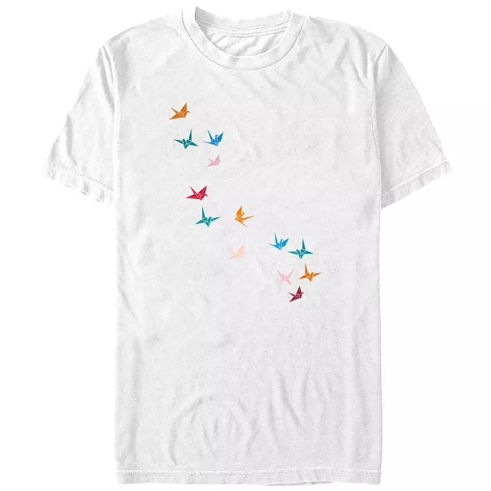 Big & Tall Flying Paper Cranes Graphic Tee, Men's, Size: 3XL Tall, White Product Image