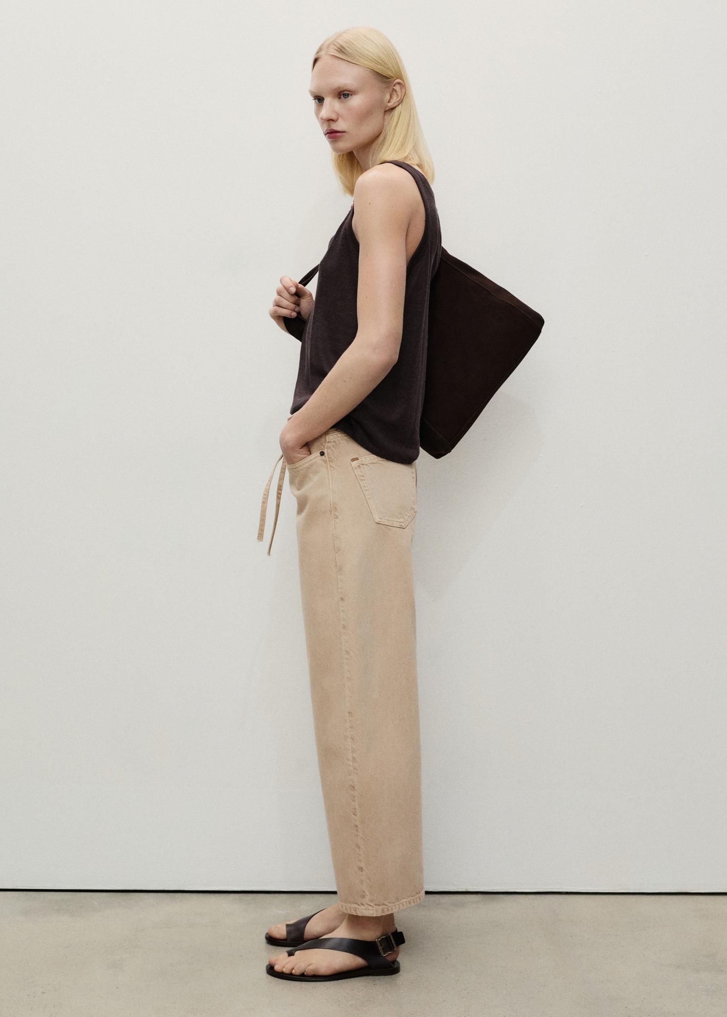 Balloon jeans with belt - Women | MANGO USA Product Image