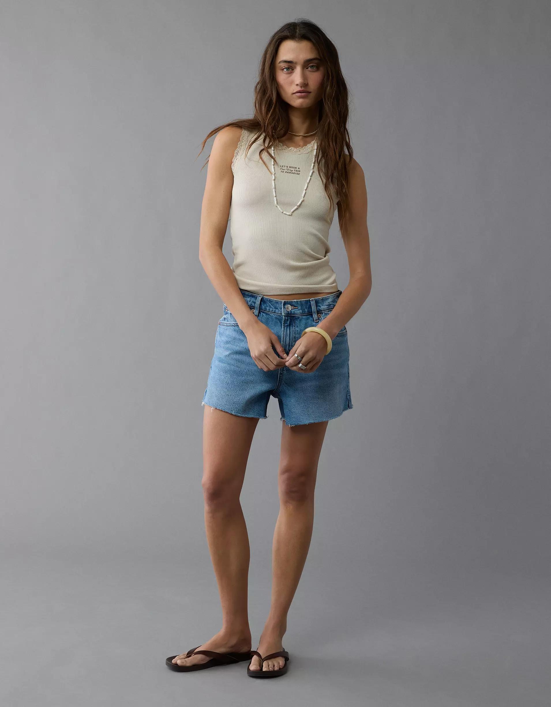 AE Graphic Lace Trim Tank Top Product Image