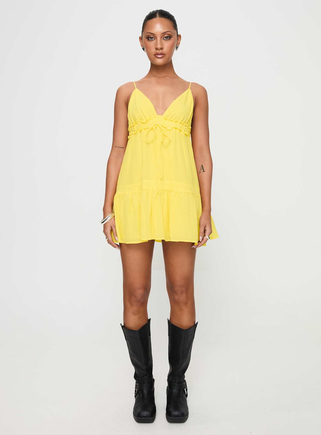 Dionne Mini Dress Lemon Product Image