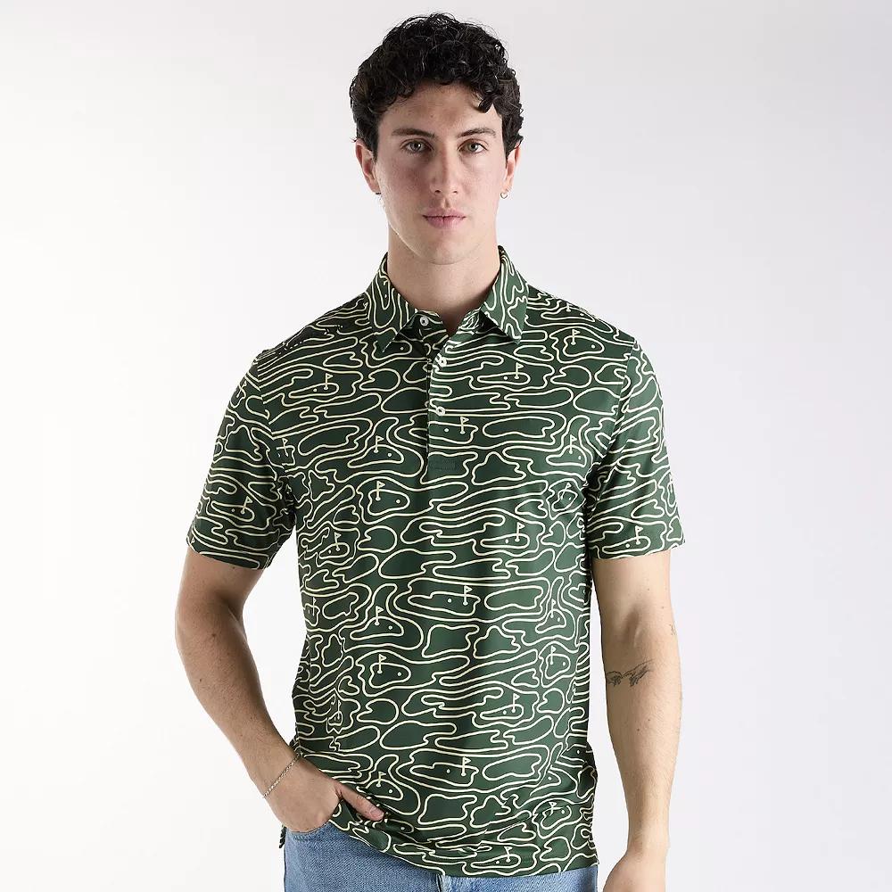 Men's SwingJuice Golf Rhythmic Lines Polo, Size: XL, Green Product Image