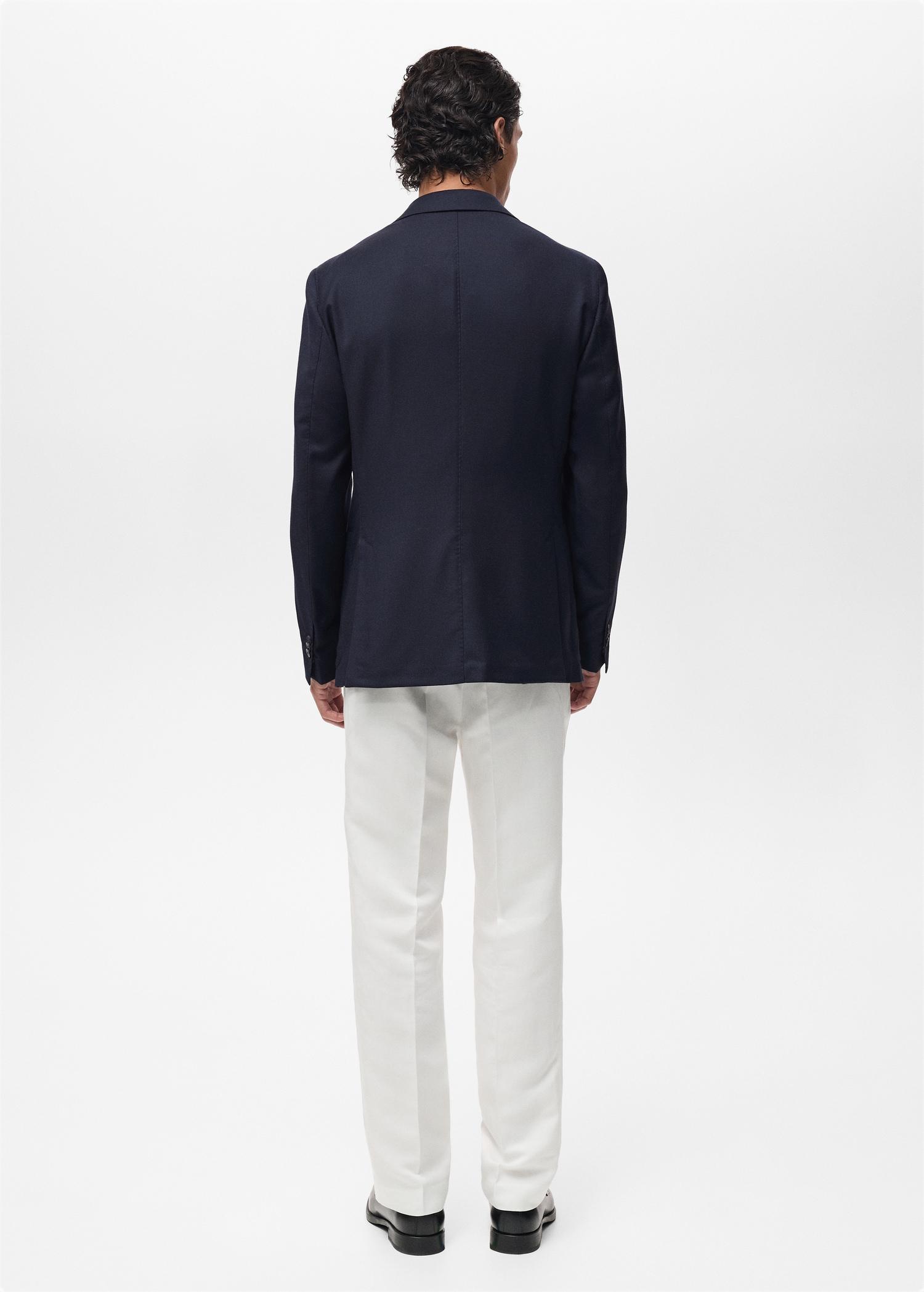 Slim-fit blazer made from 100% cool wool - Men | MANGO USA Product Image