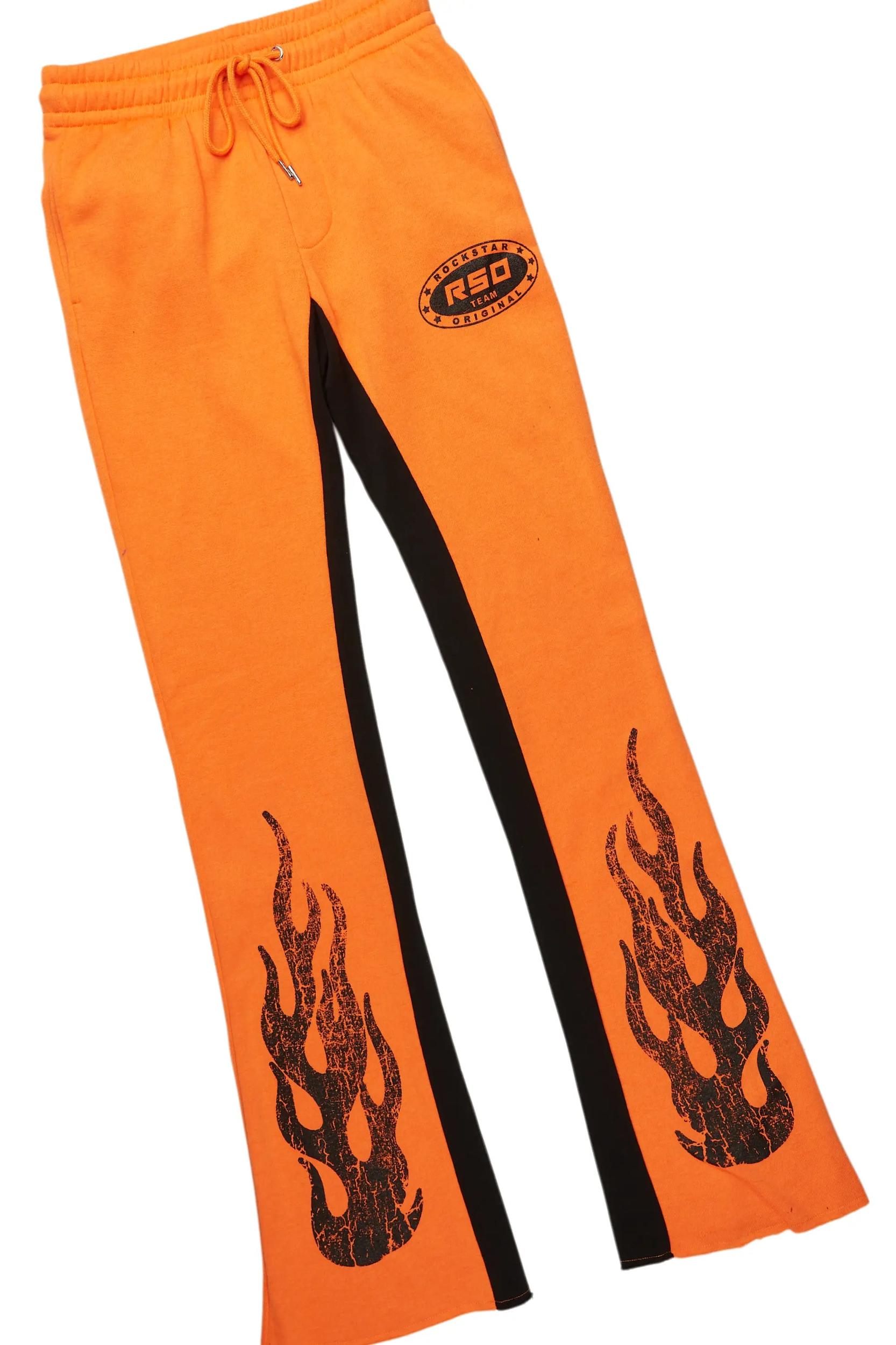 Amos Orange Hoodie/Baggy Track Pant Set Male Product Image