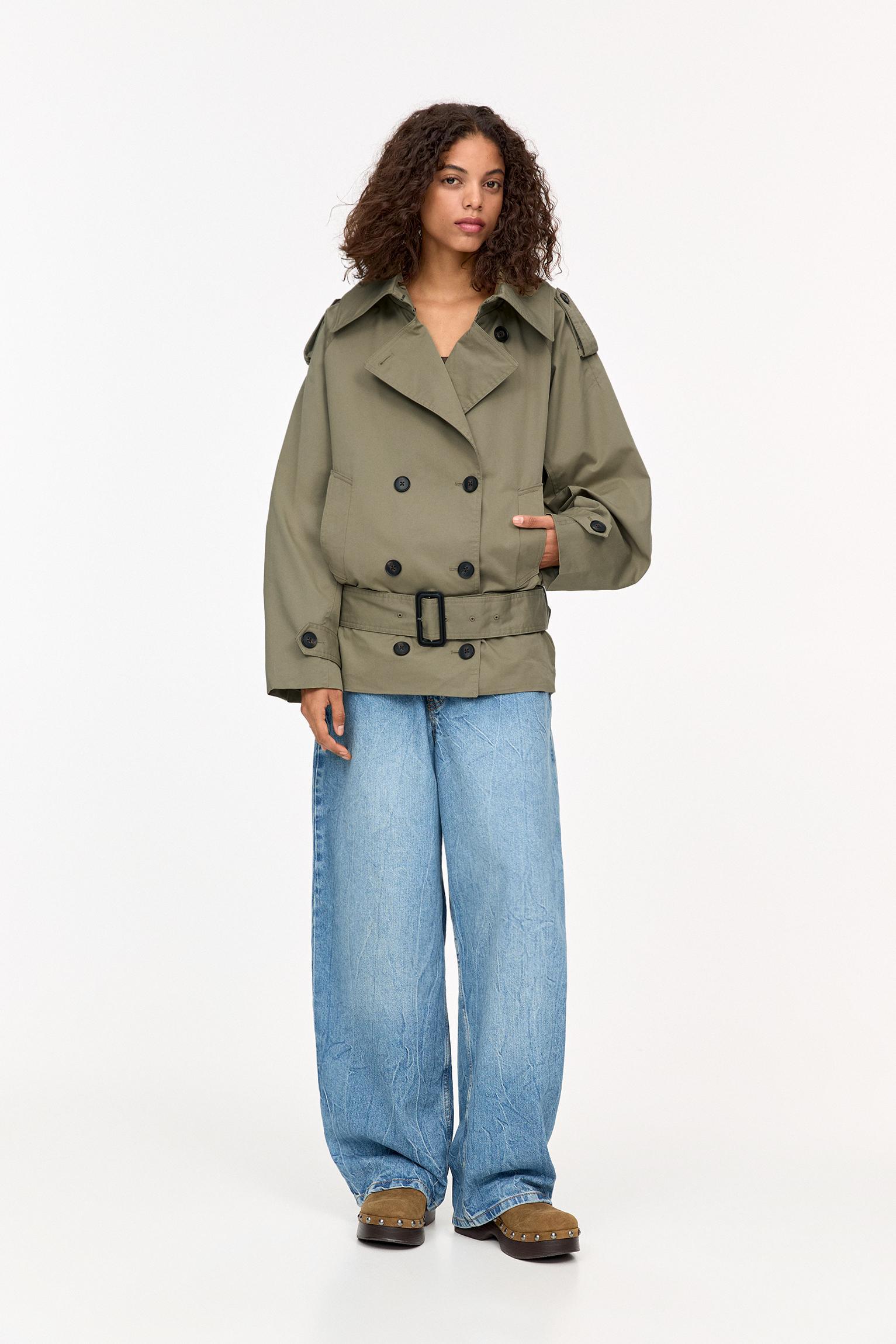 Short belted trench coat Product Image