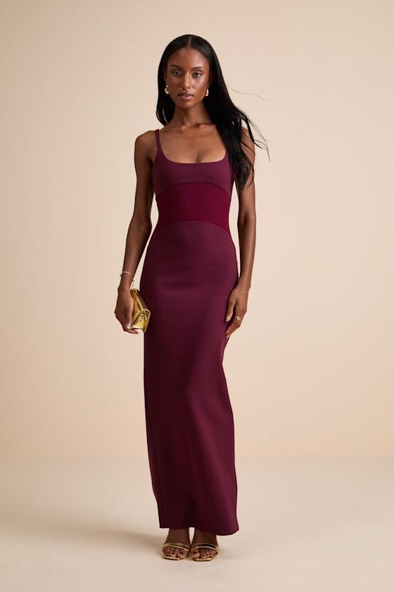 Lasandra Plum Sleeveless Column Maxi Dress Product Image