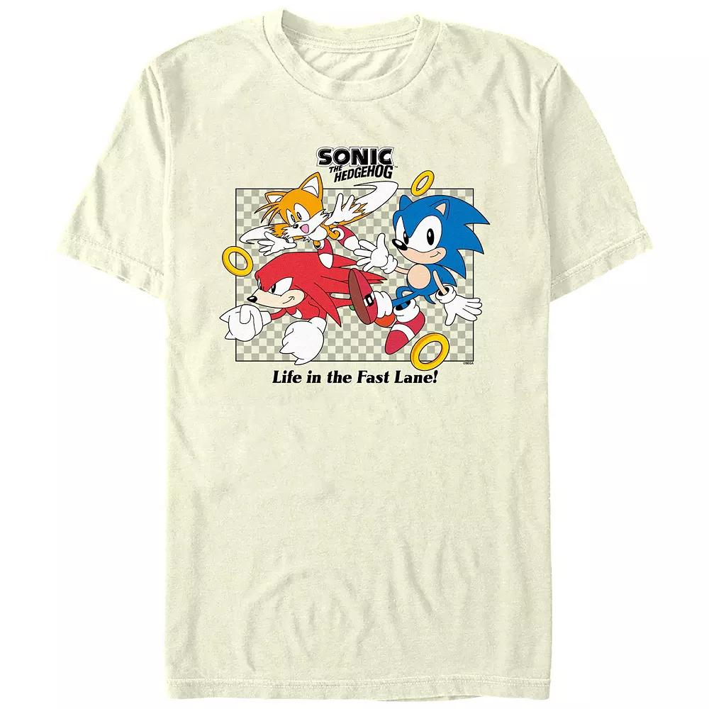 Men's Sonic The Hedgehog Running Mates Graphic Tee, Size: Medium, Natural Product Image