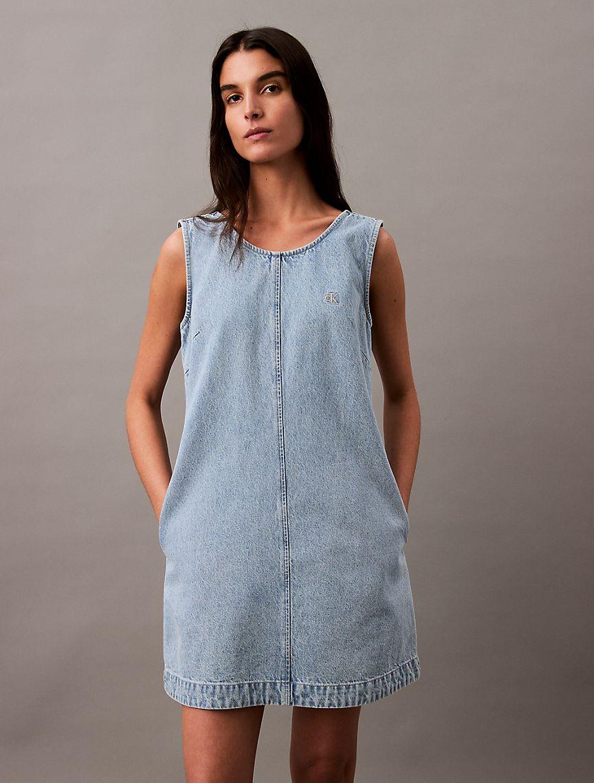 Denim Sleeveless Shift Dress Product Image