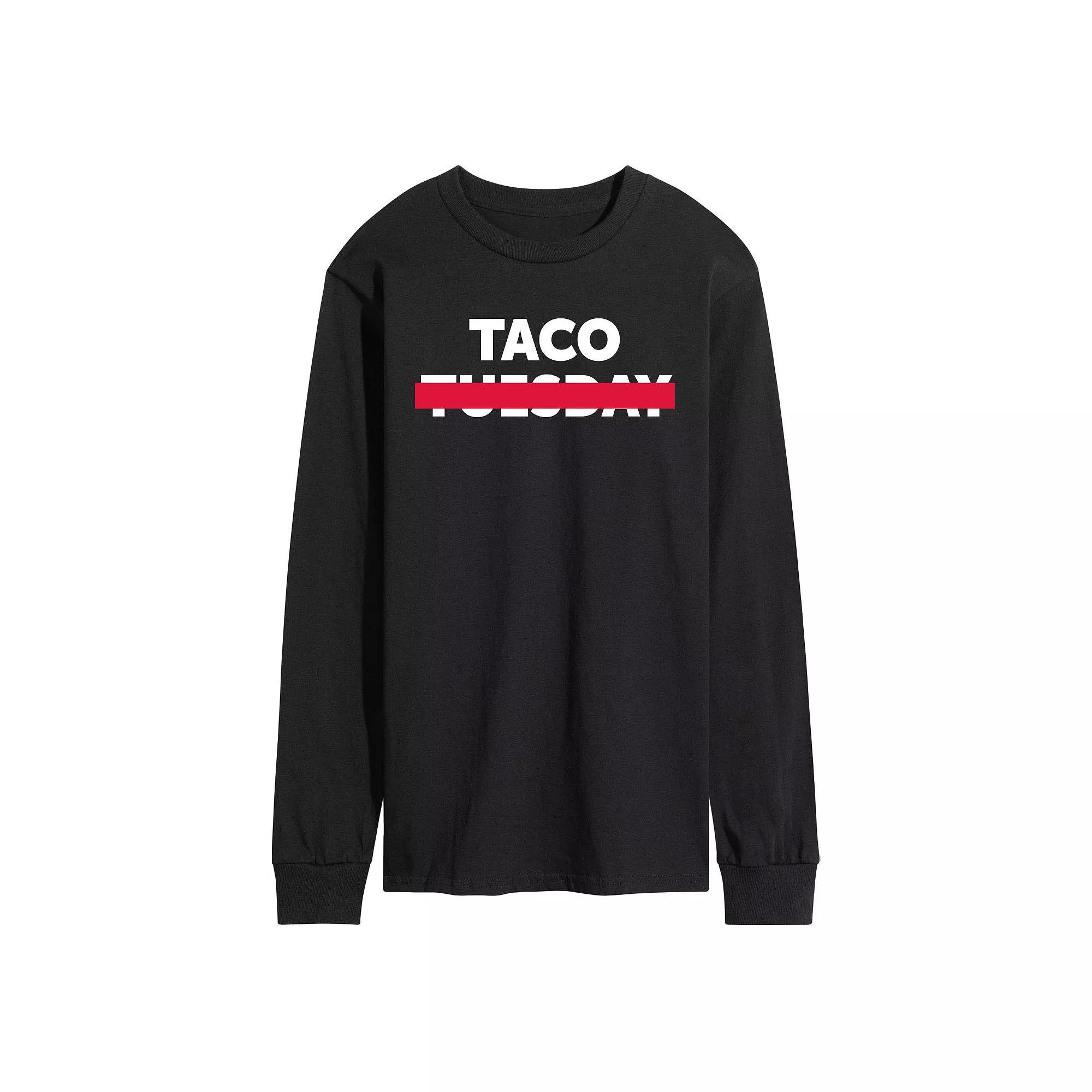 Men's Taco Crossed Out Long Sleeve Graphic Tee,  Product Image